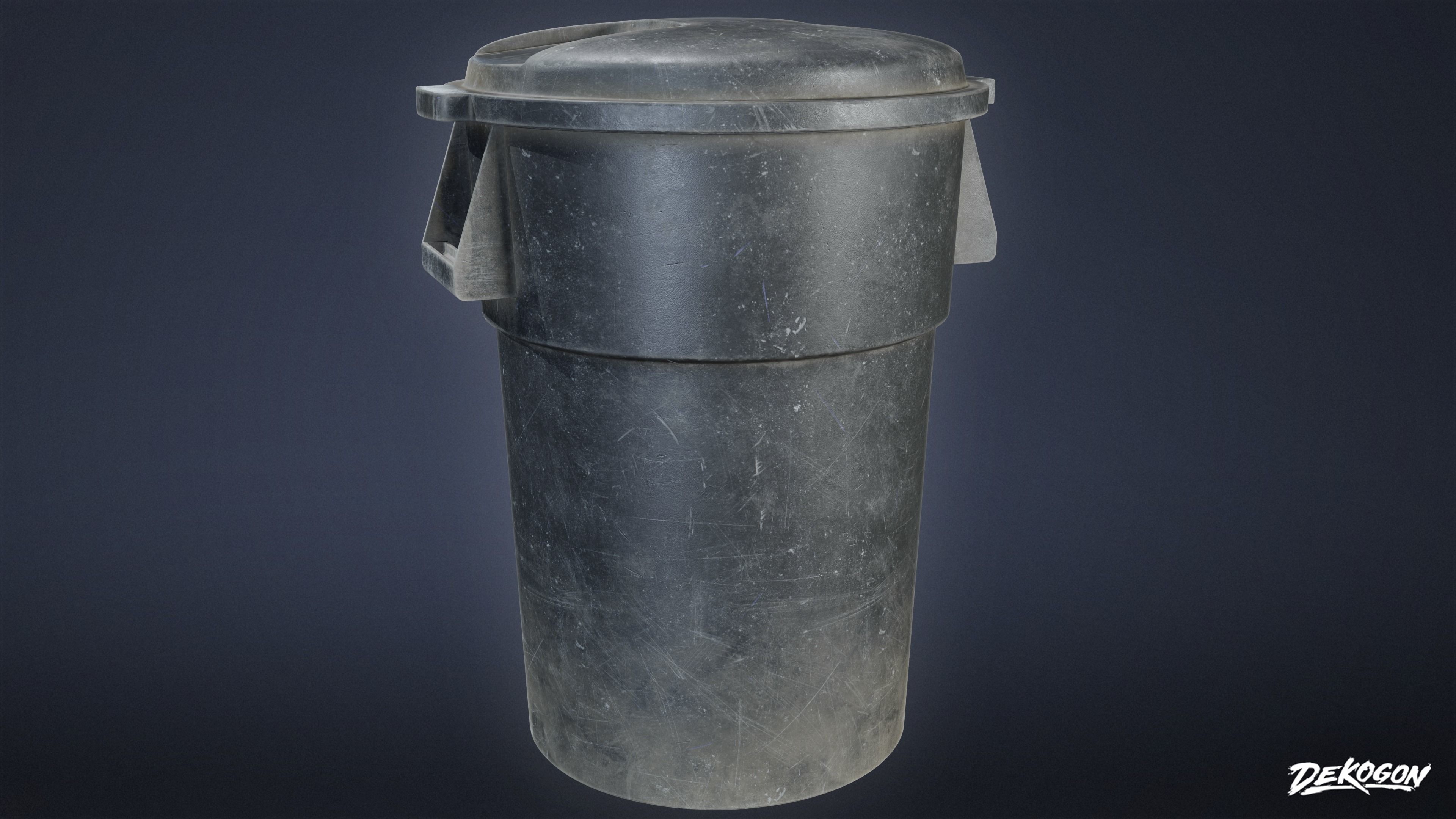 TRASH - Trash Plastic Barrel 01 - LOW POLY Low-poly 3D model_3