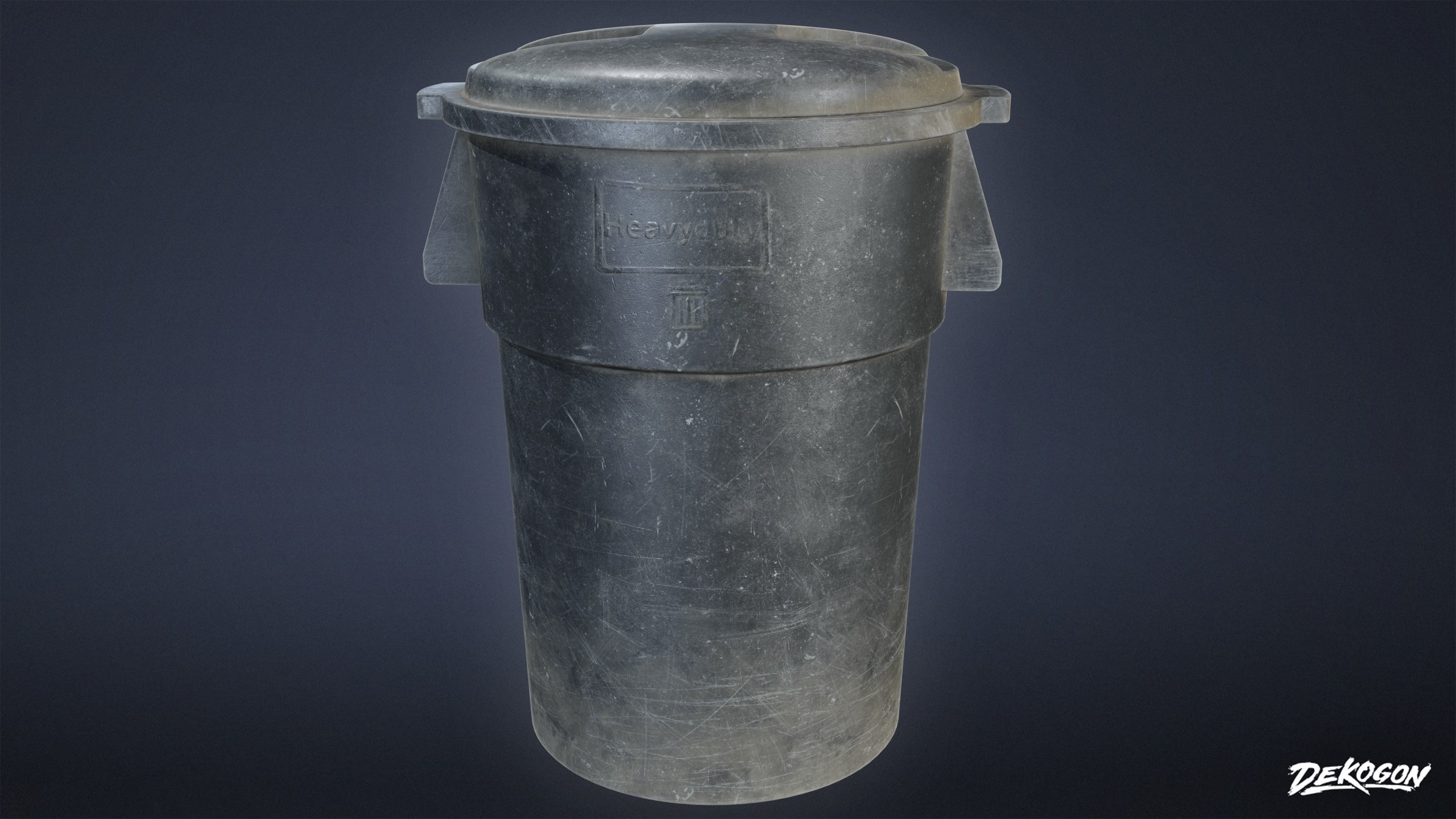 TRASH - Trash Plastic Barrel 01 - LOW POLY Low-poly 3D model_2
