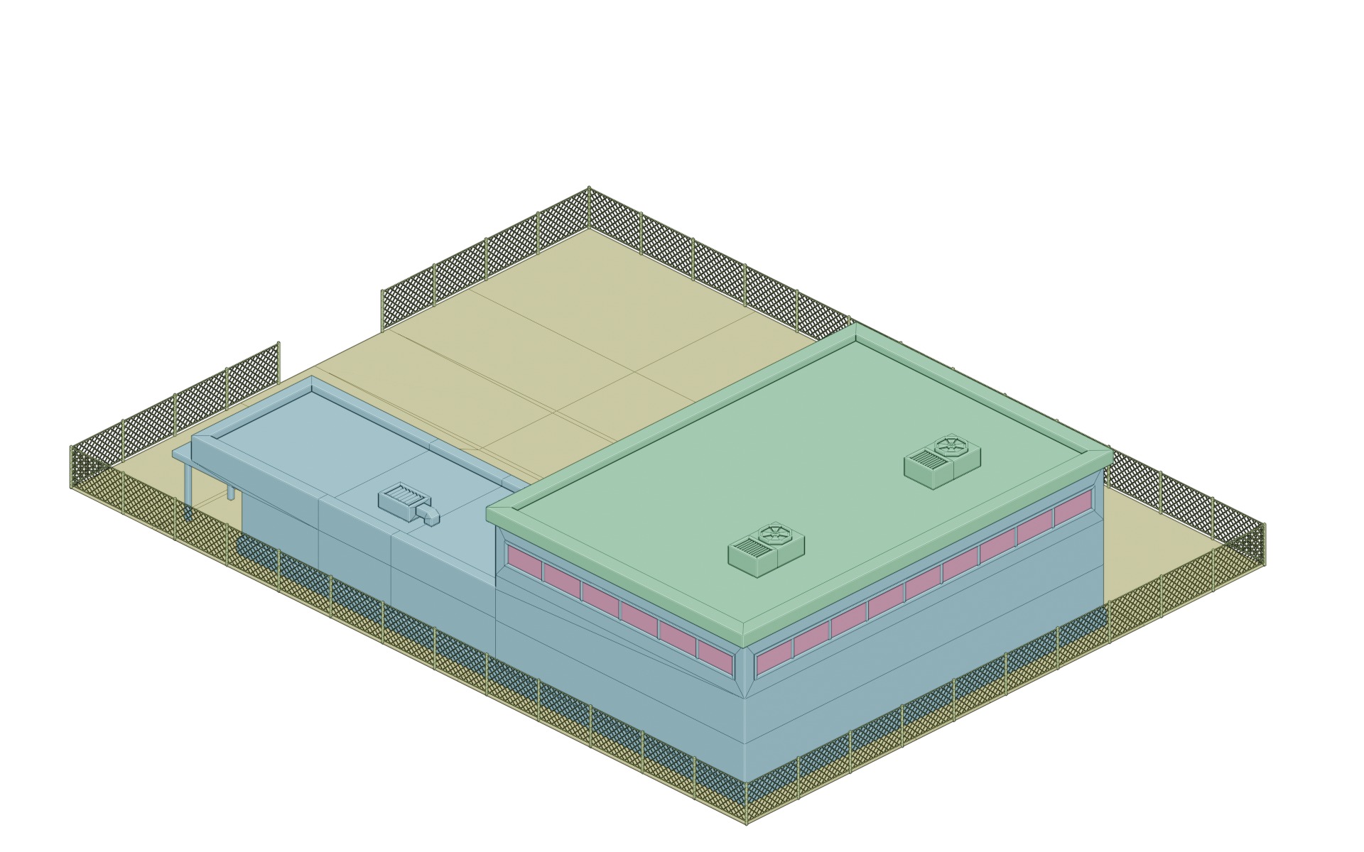 Warehouse Logistics building with forklift and props Low-poly 3D model_8