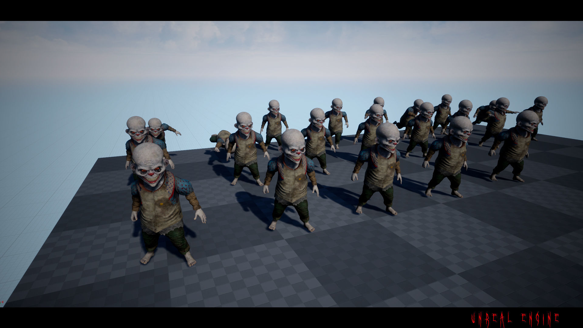 The Baby clown character for Horror games Low-poly 3D model_12