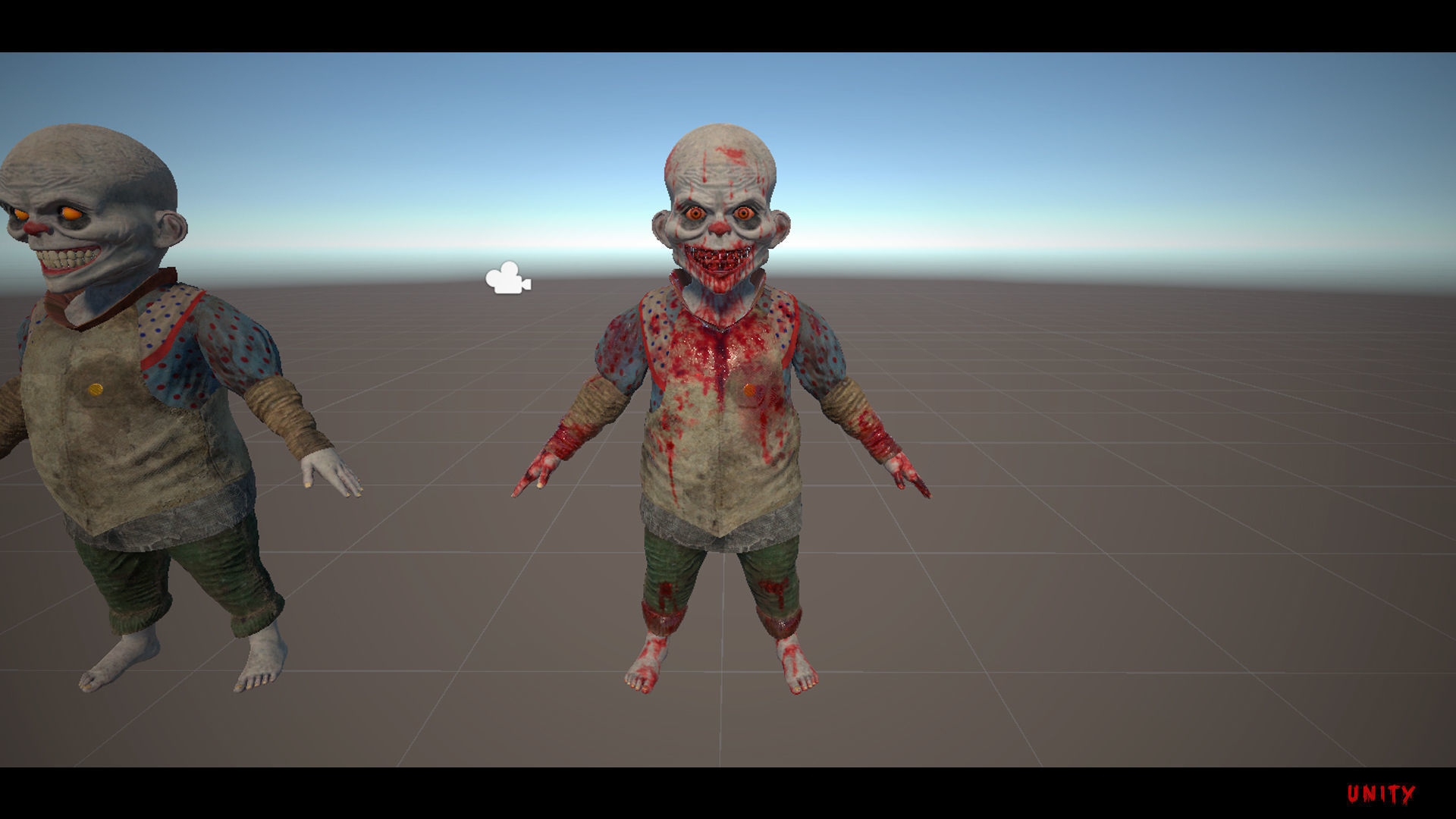 The Baby clown character for Horror games Low-poly 3D model_15