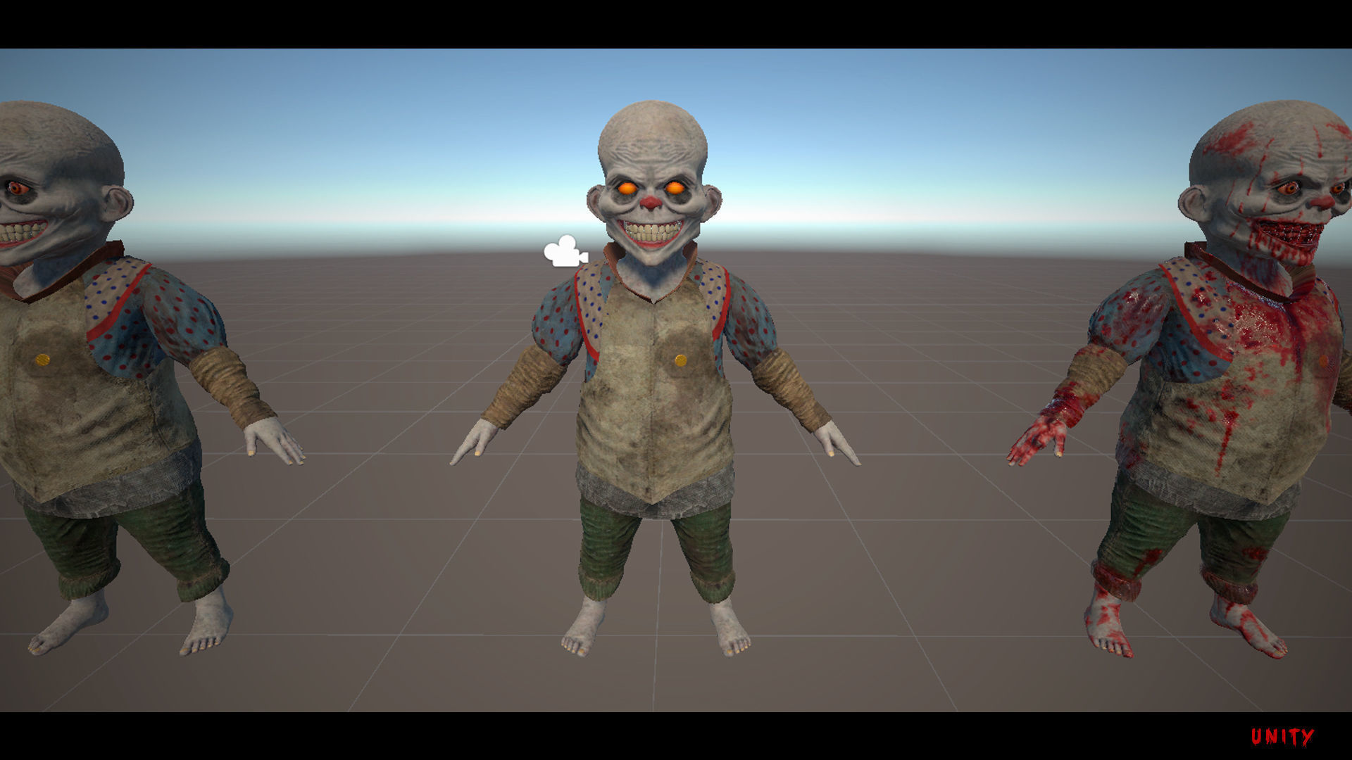 The Baby clown character for Horror games Low-poly 3D model_14