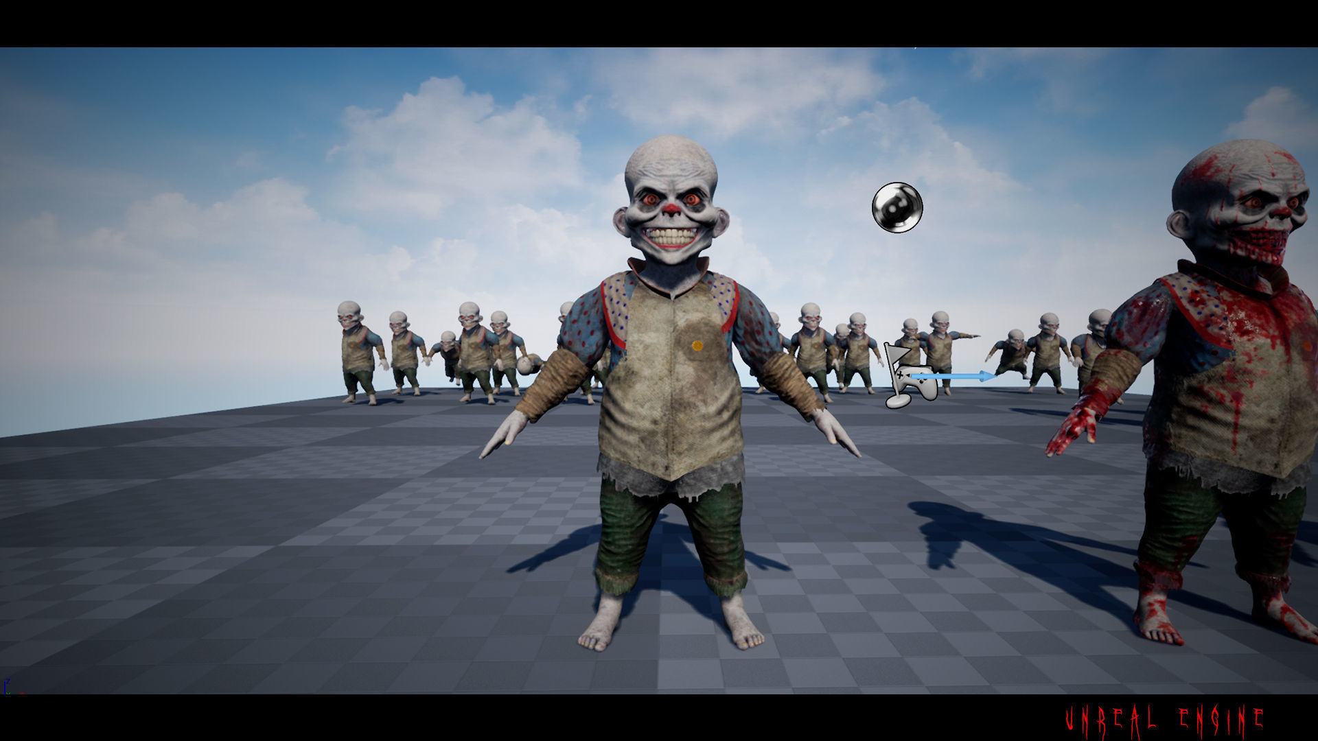 The Baby clown character for Horror games Low-poly 3D model_9