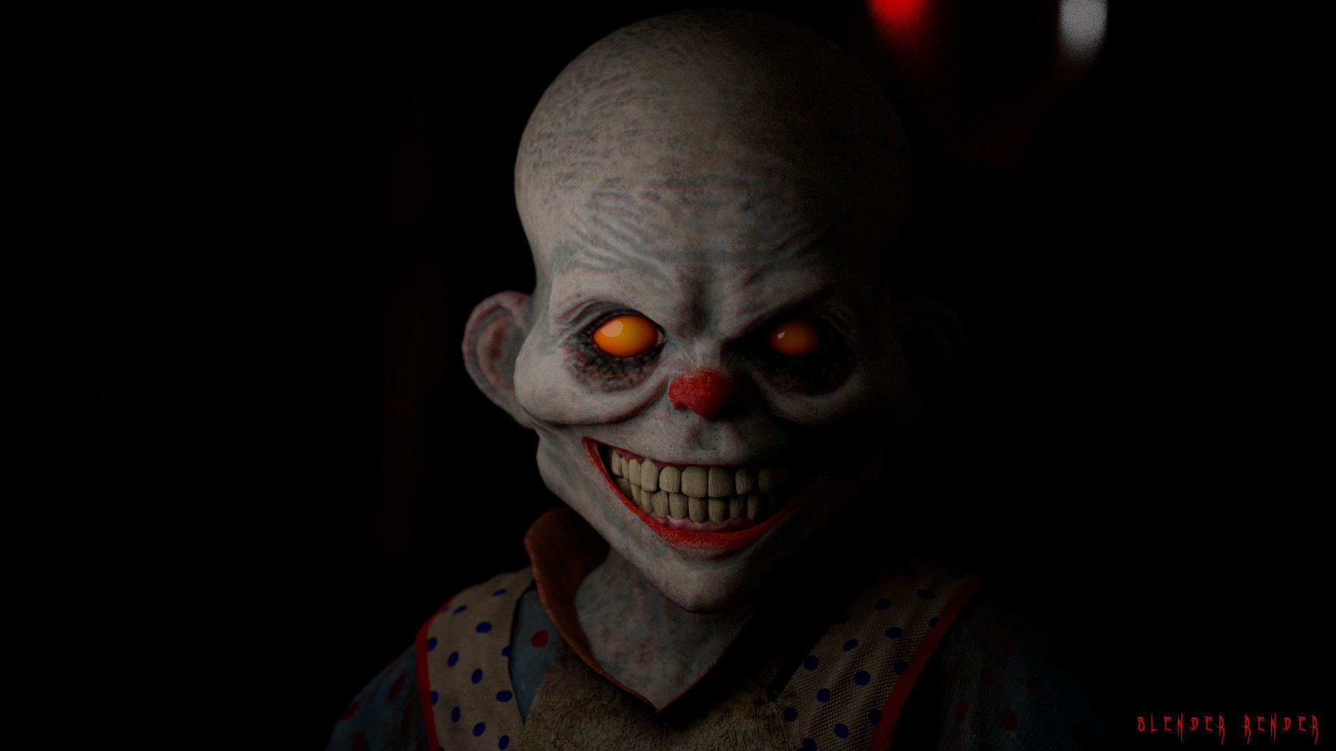 The Baby clown character for Horror games Low-poly 3D model_8