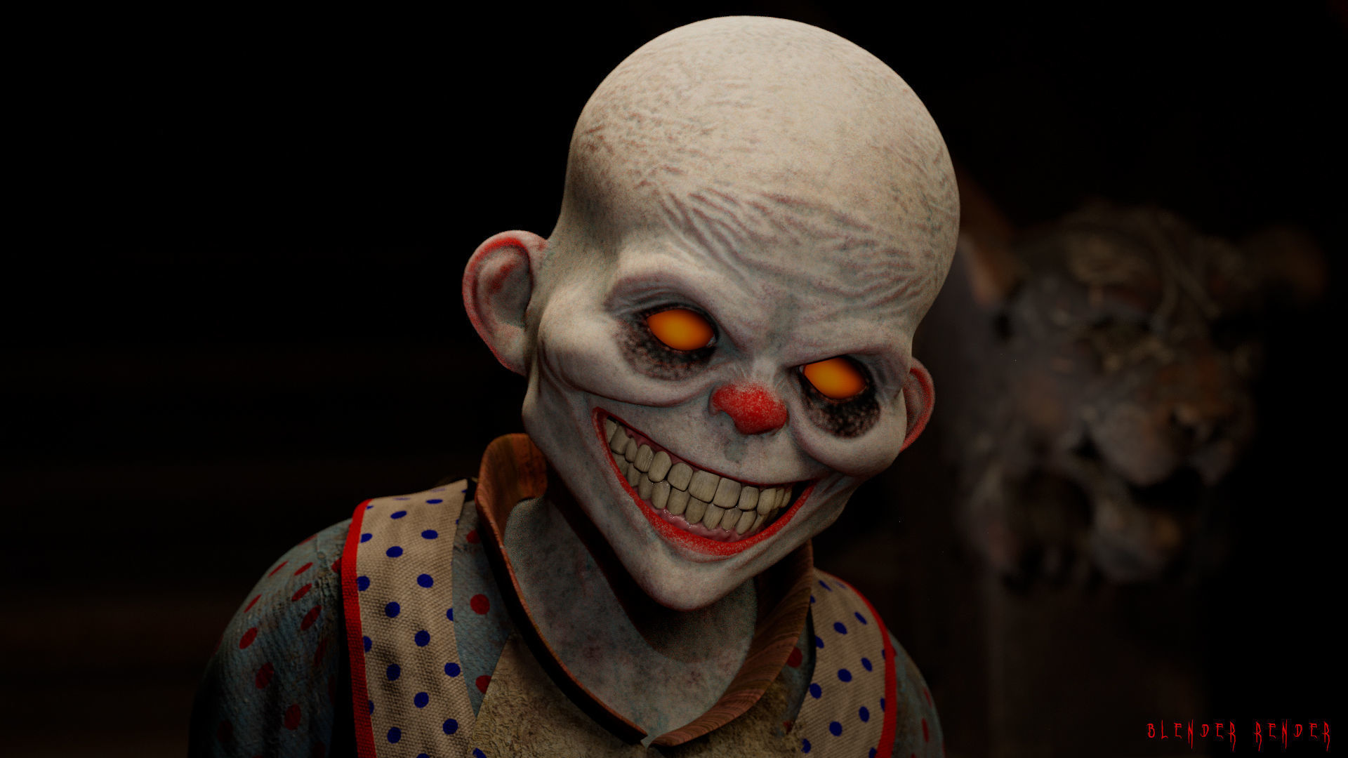 The Baby clown character for Horror games Low-poly 3D model_4