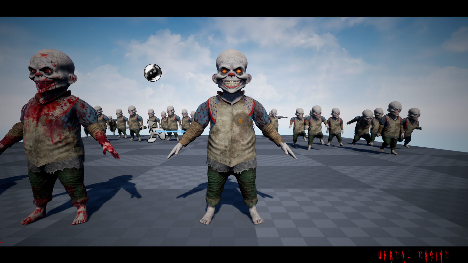 The Baby clown character for Horror games Low-poly 3D model_11