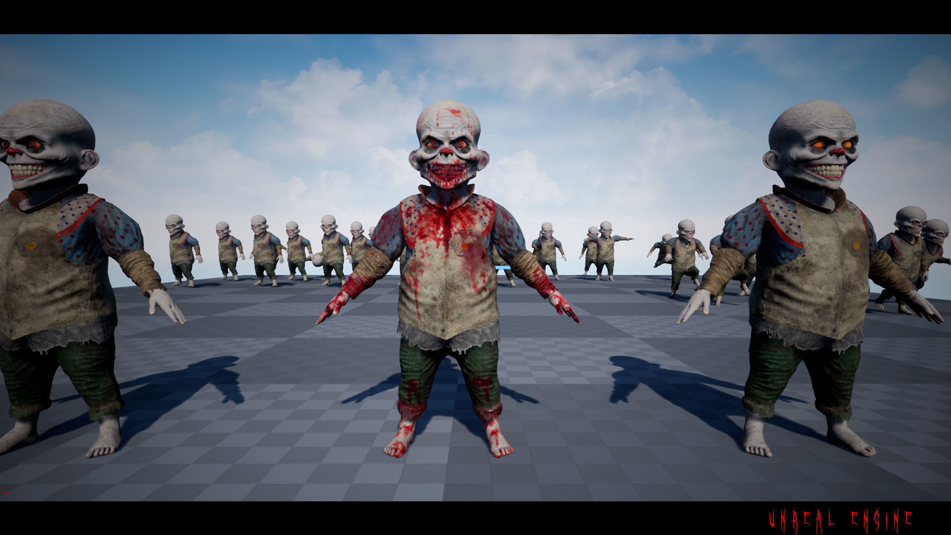 The Baby clown character for Horror games Low-poly 3D model_10