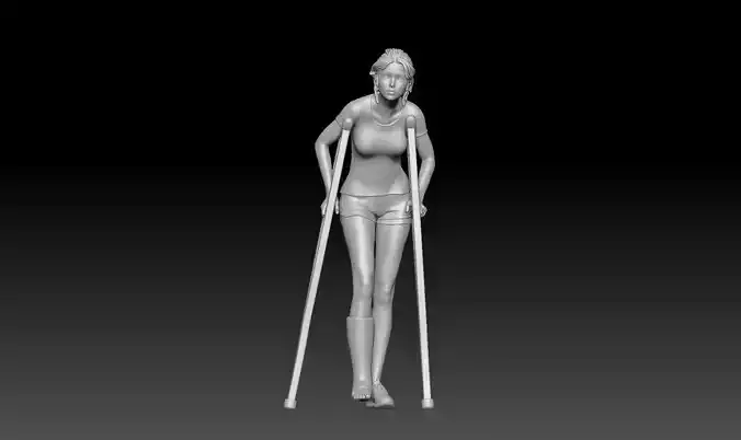 CRUTCH GIRL 1 3D print model
