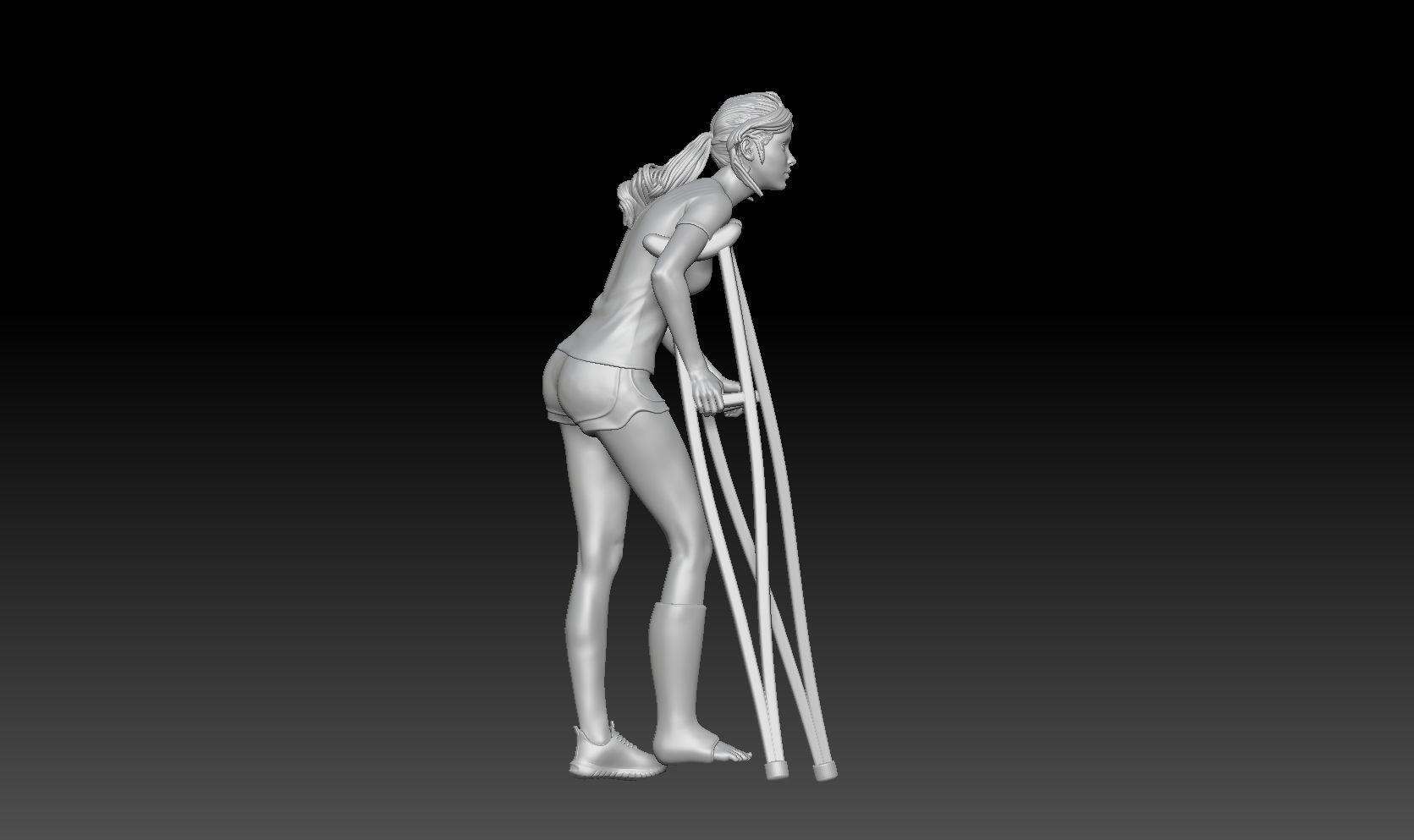 CRUTCH GIRL 1 3D print model_3