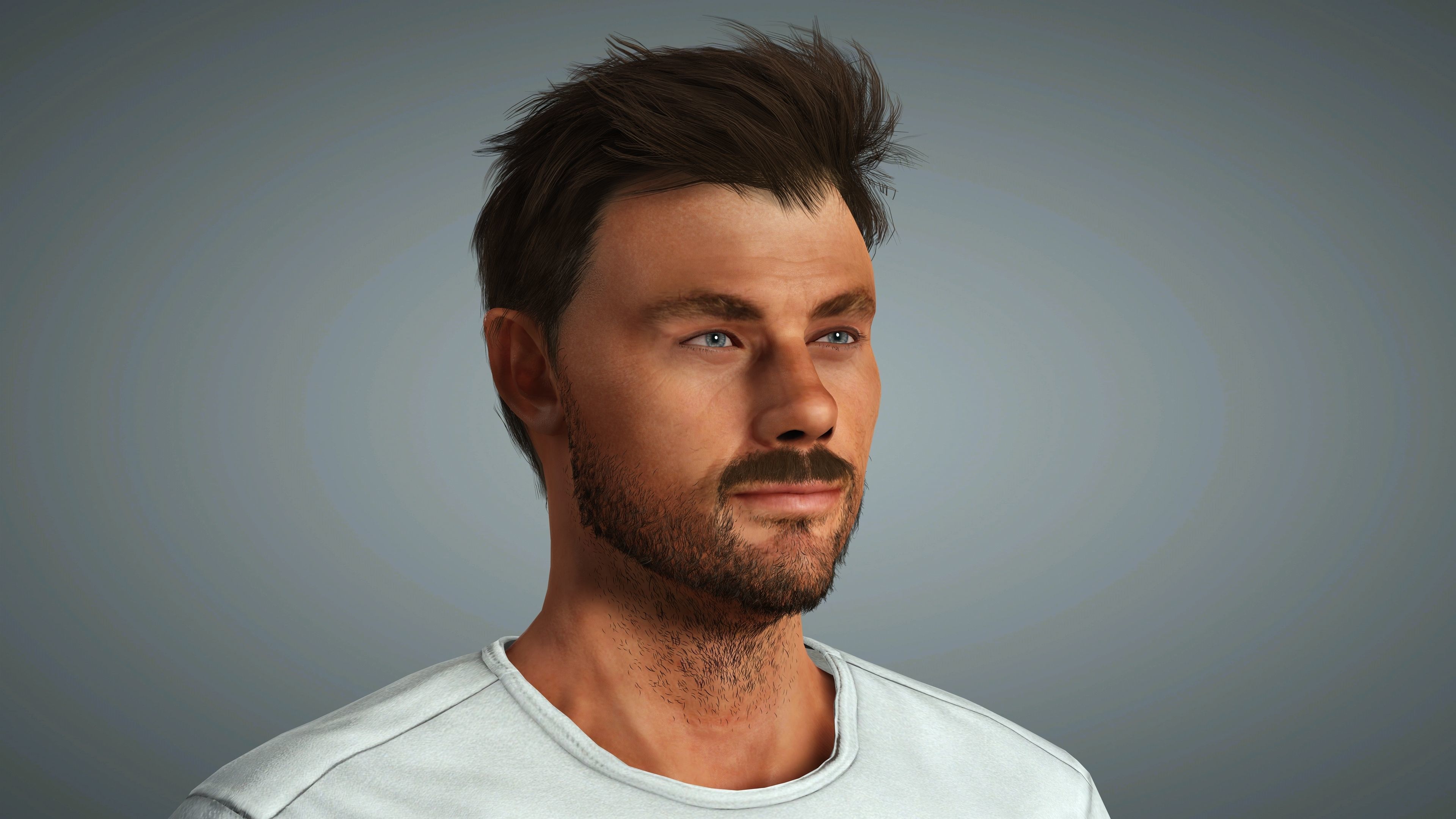 Chris Hemsworth Character  Low-poly 3D model_1