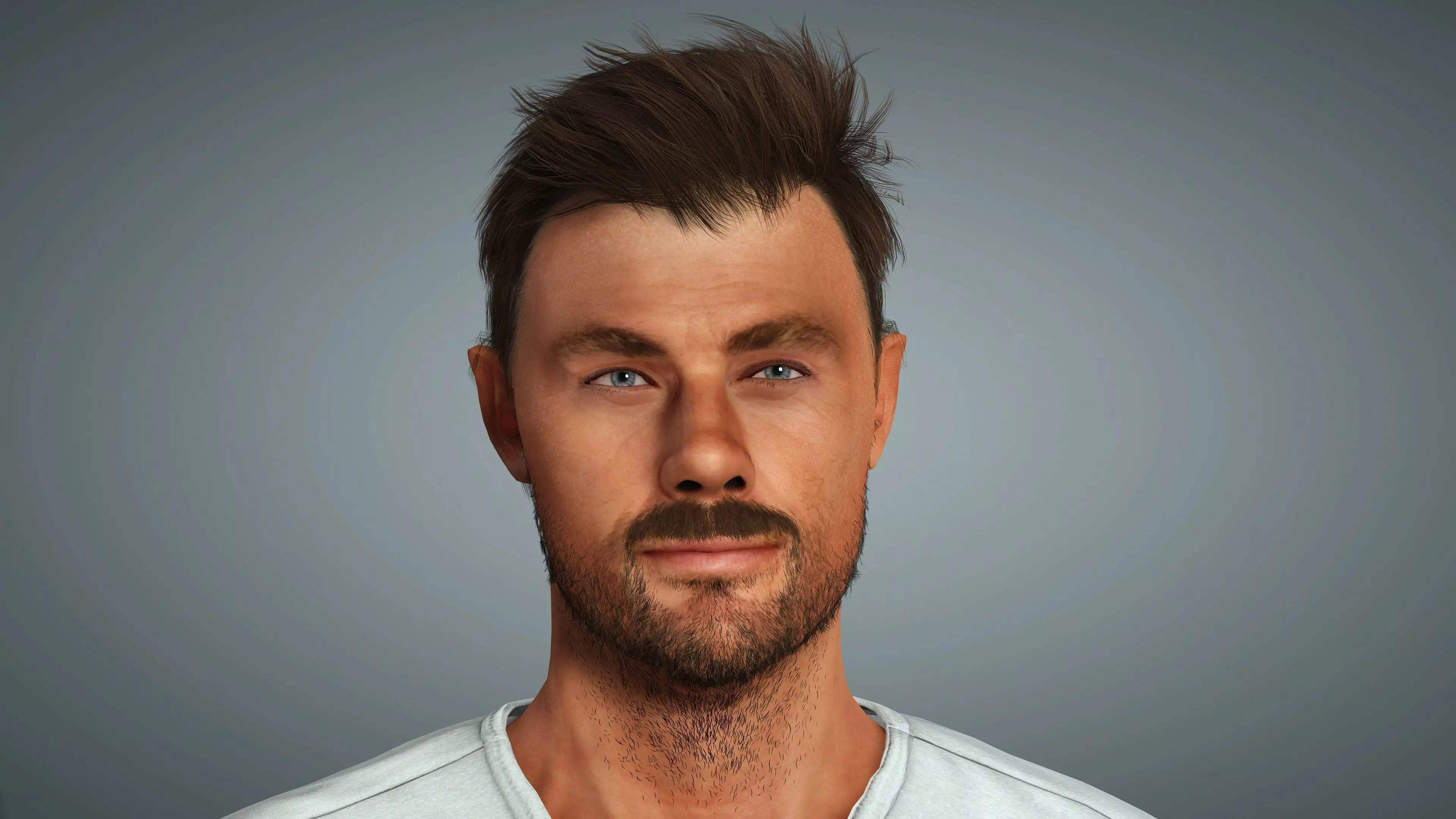 Chris Hemsworth Character  Low-poly 3D model_0