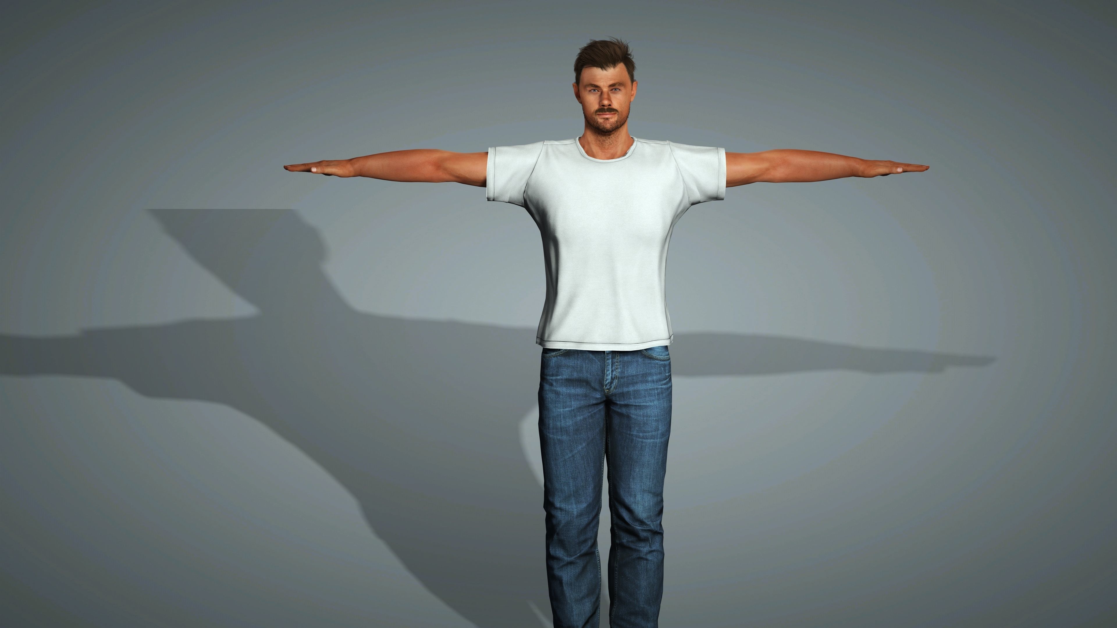 Chris Hemsworth Character  Low-poly 3D model_3