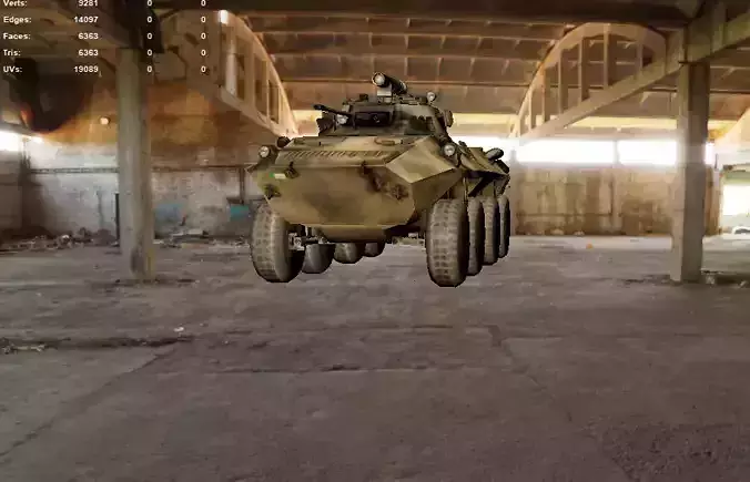 High Quality 3D Model of Armored Personnel Carrier APC 3D model
