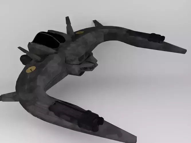 Lowpoly Space Interceptor Low-poly 3D model