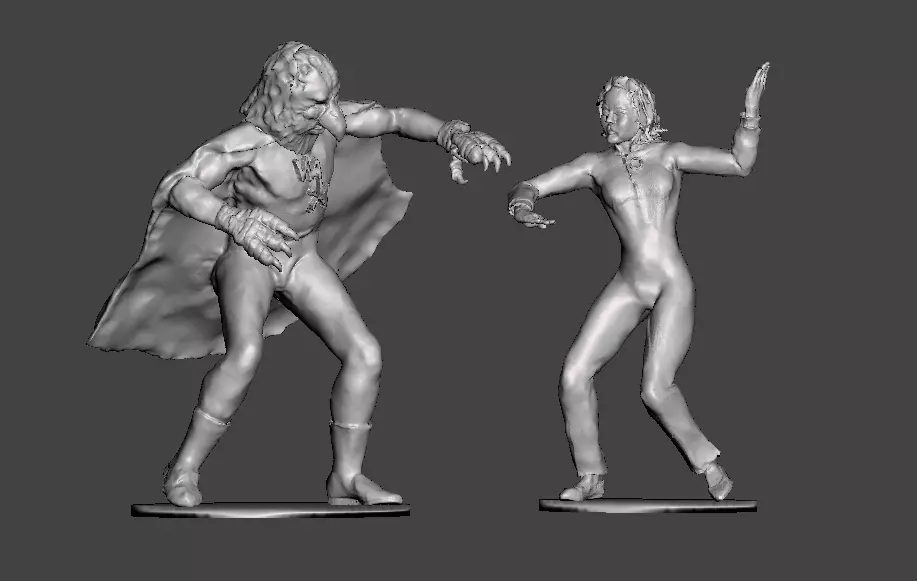 Emma Peel vs The Winged Avenger toy figurines 3D print model_0