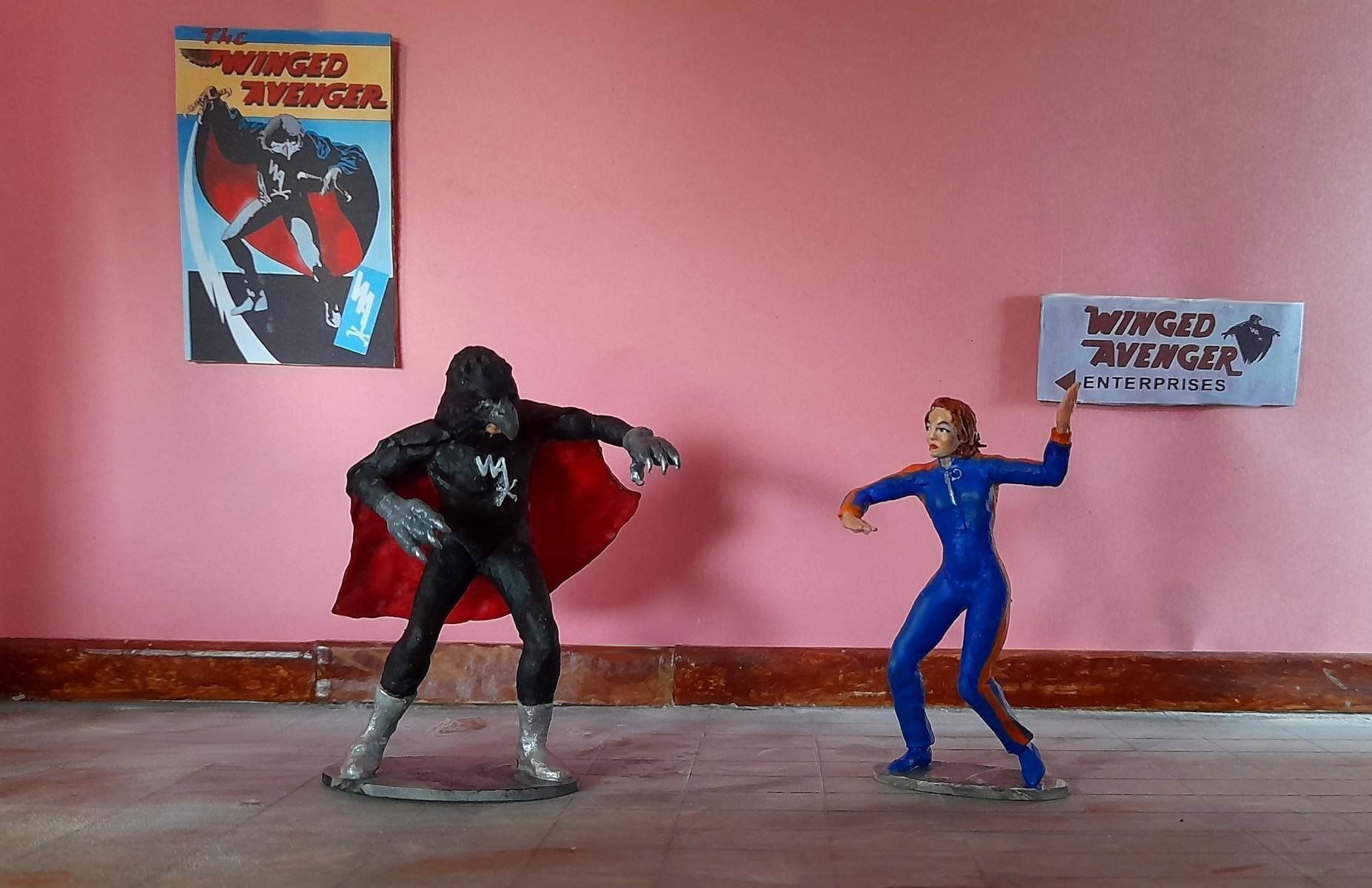 Emma Peel vs The Winged Avenger toy figurines 3D print model_3