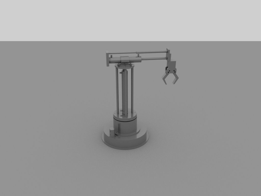 Pneumatic robot hand Low-poly 3D model_4