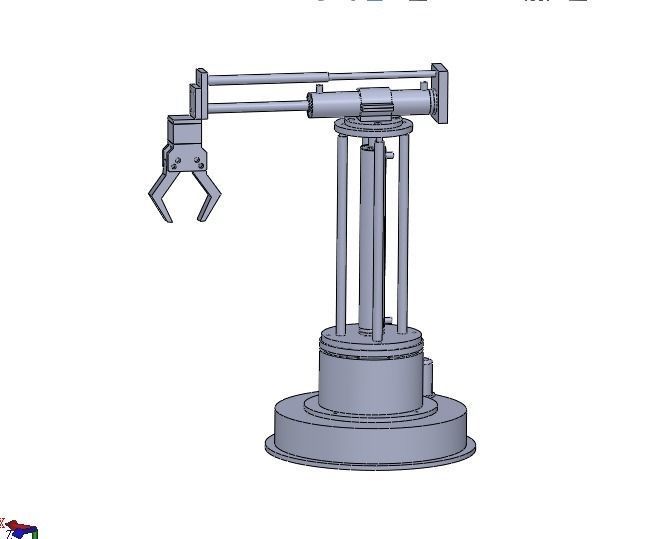 Pneumatic robot hand Low-poly 3D model_1