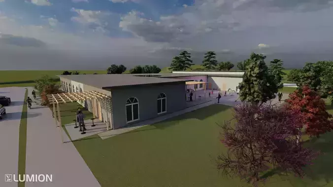 kindergarten school model with indoor 