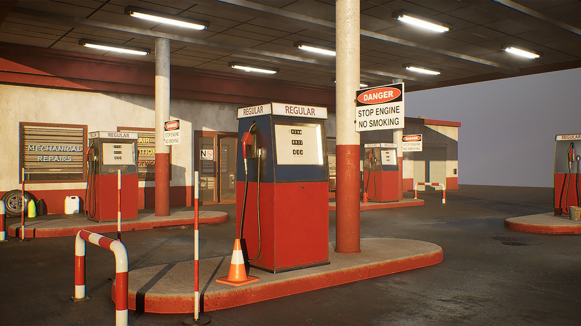 Gas Station Low-poly 3D model_14