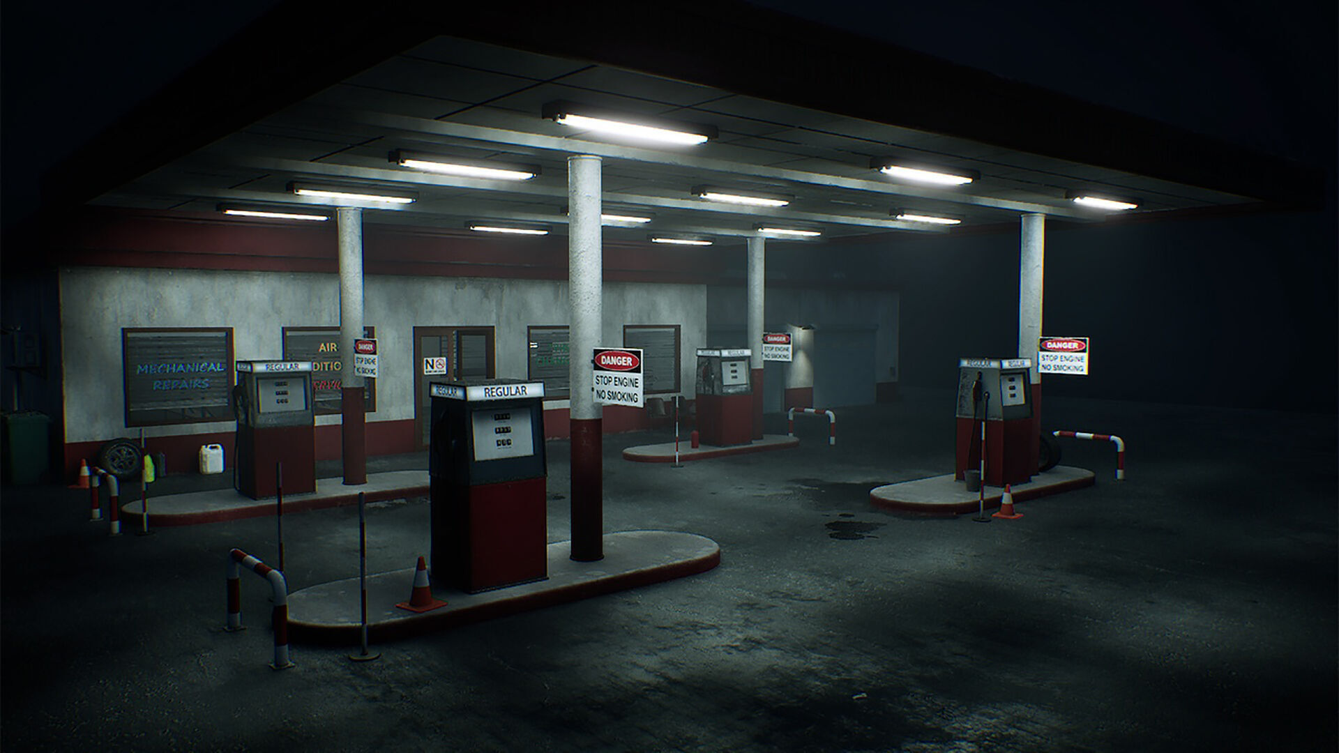 Gas Station Low-poly 3D model_18