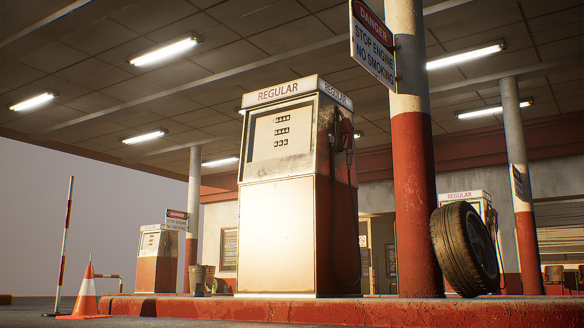 Gas Station Low-poly 3D model_11