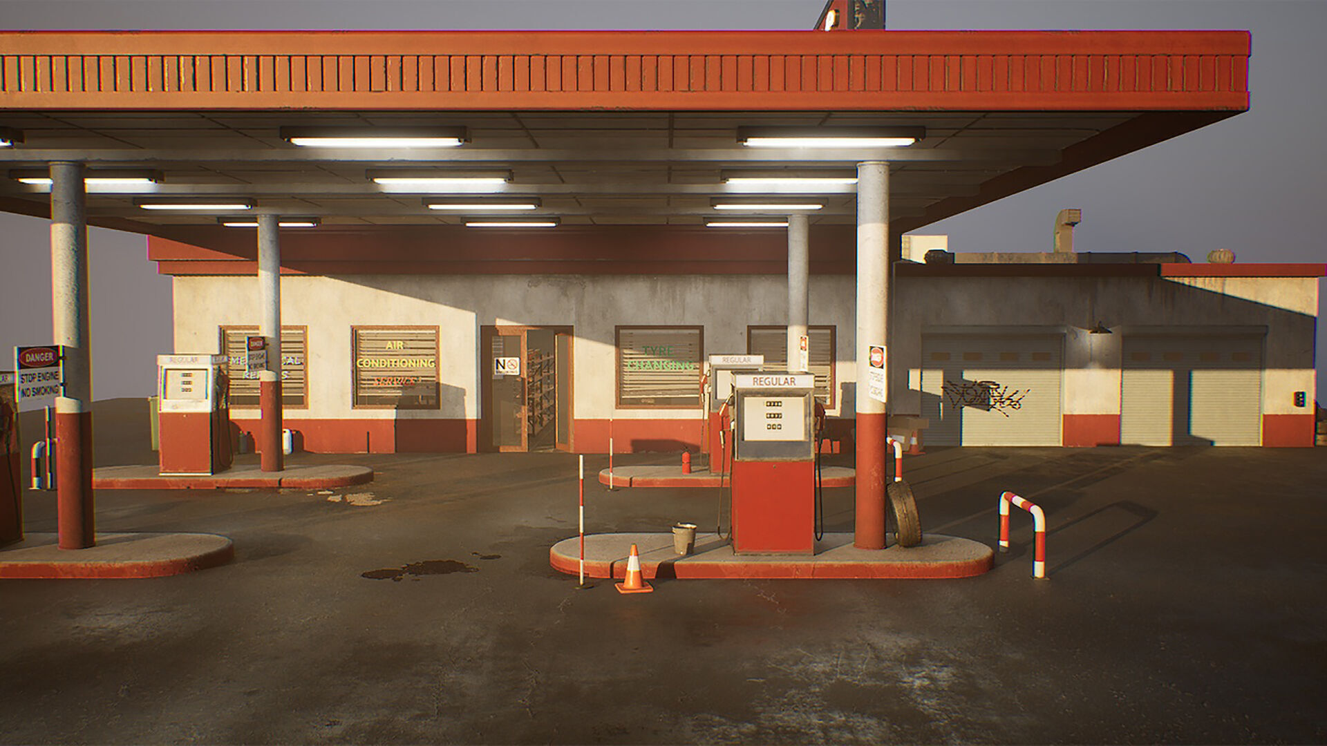 Gas Station Low-poly 3D model_16