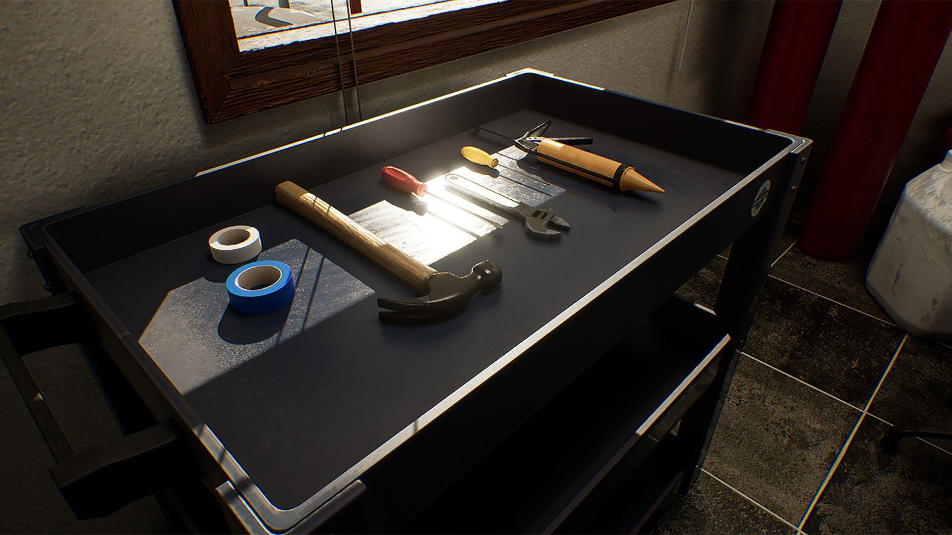 Gas Station Low-poly 3D model_7