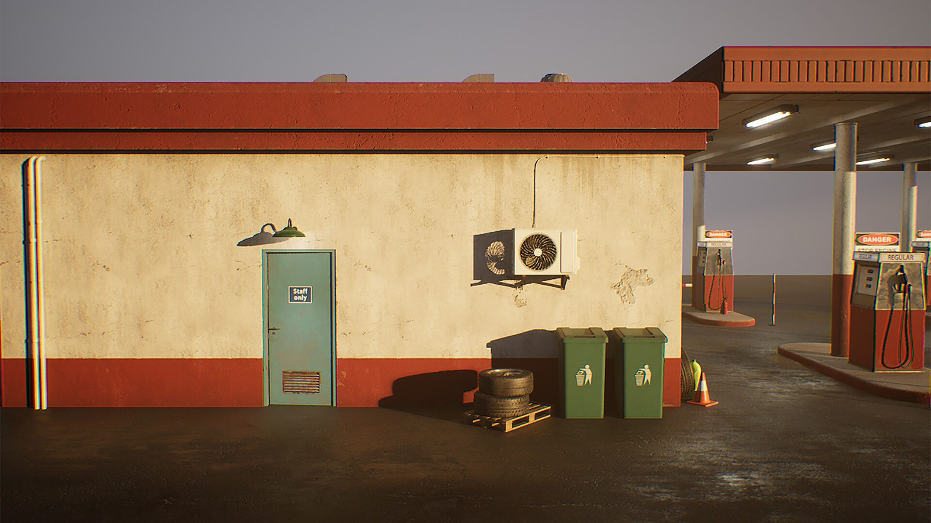 Gas Station Low-poly 3D model_12