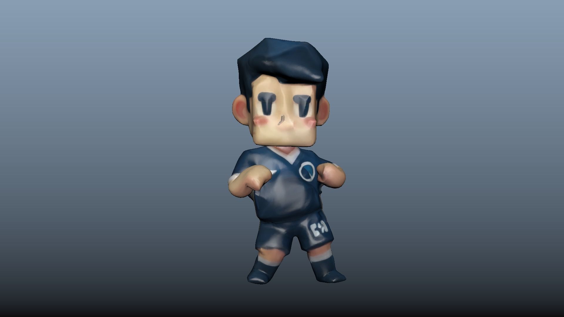 Euro 2024 - France 3D Footballer Character - with 100 Animation 3D model_1