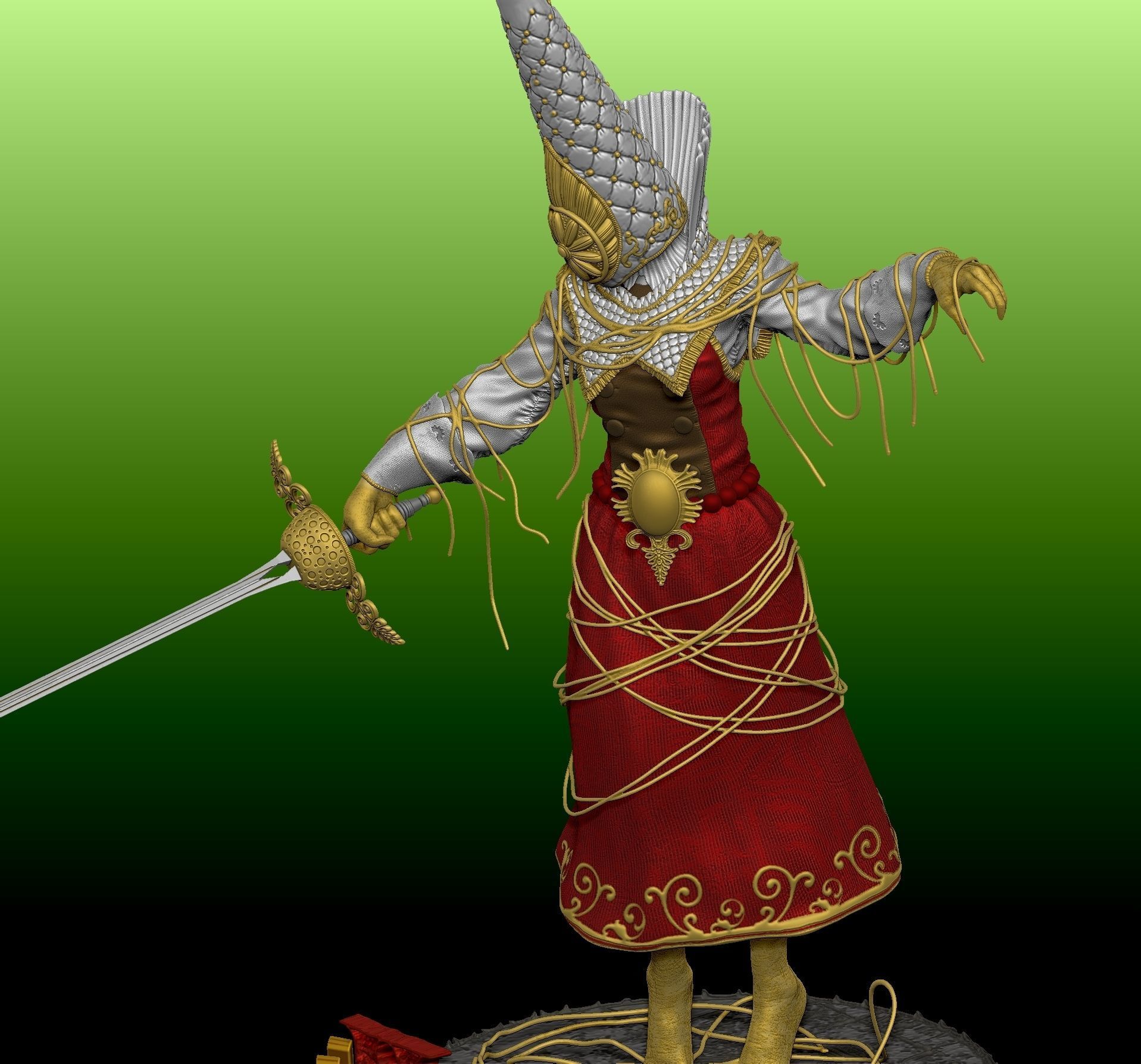Orospina Lady Embroiderer from Blasphemous 2 3D print model_1