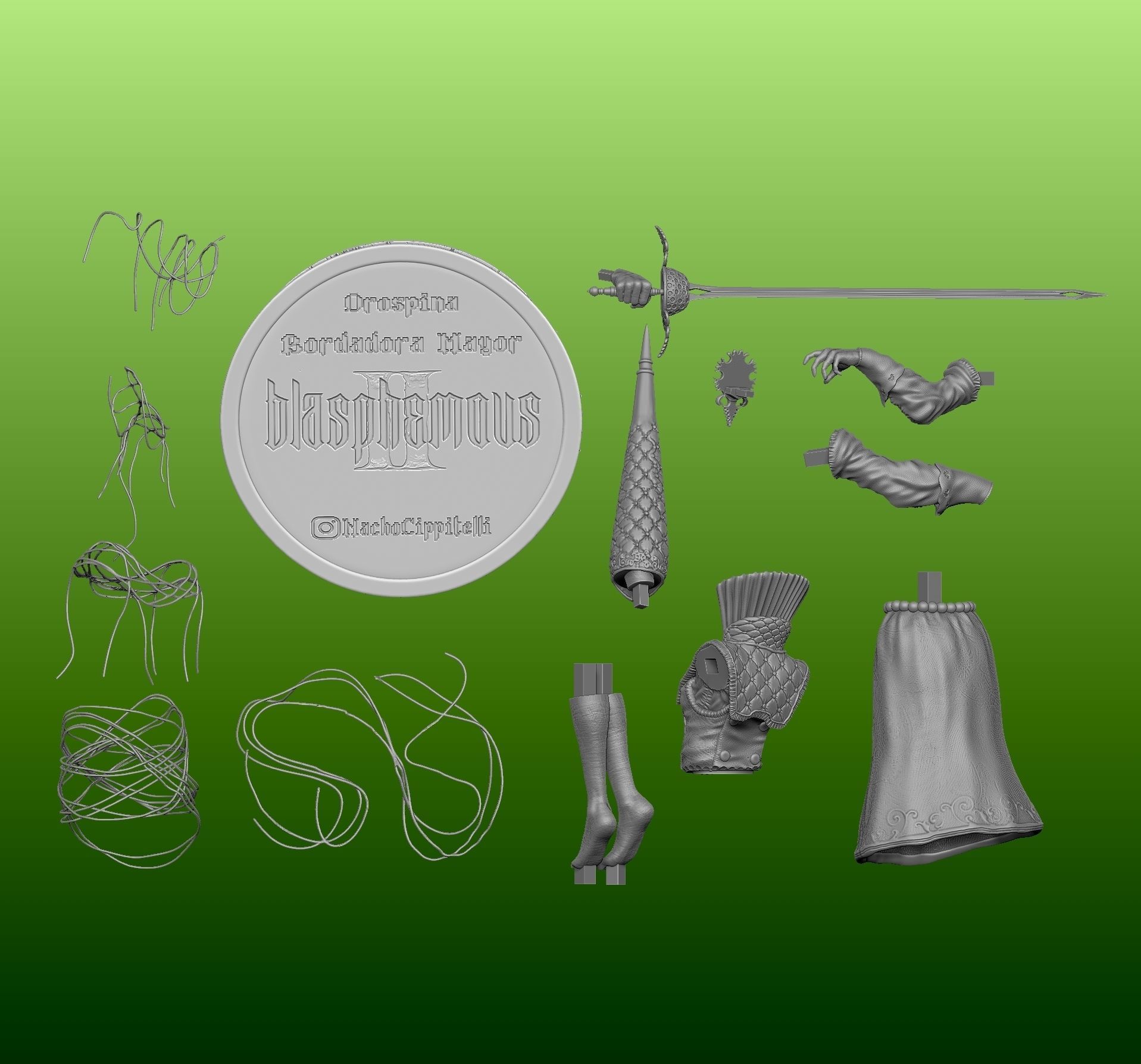 Orospina Lady Embroiderer from Blasphemous 2 3D print model_20