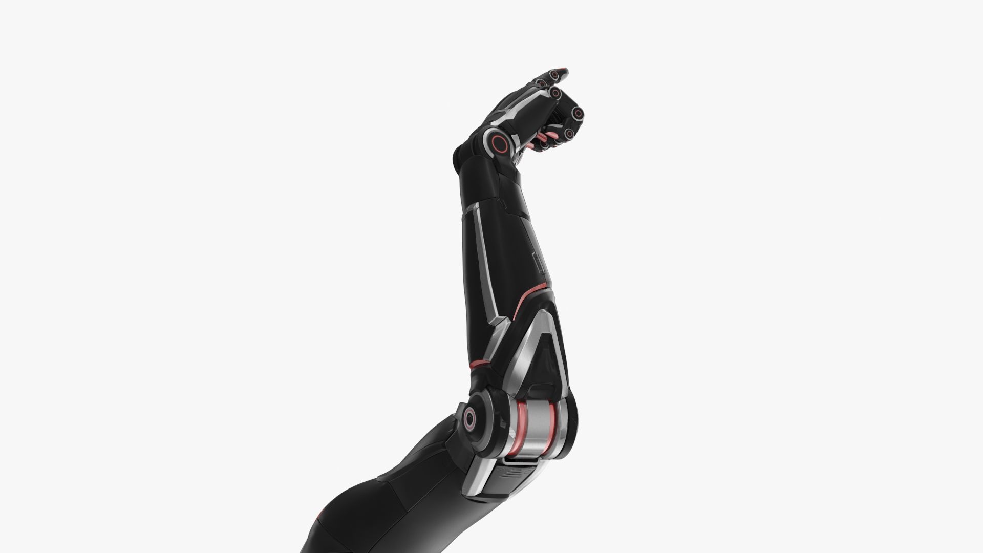 Cyborg hand points finger 3D model_6