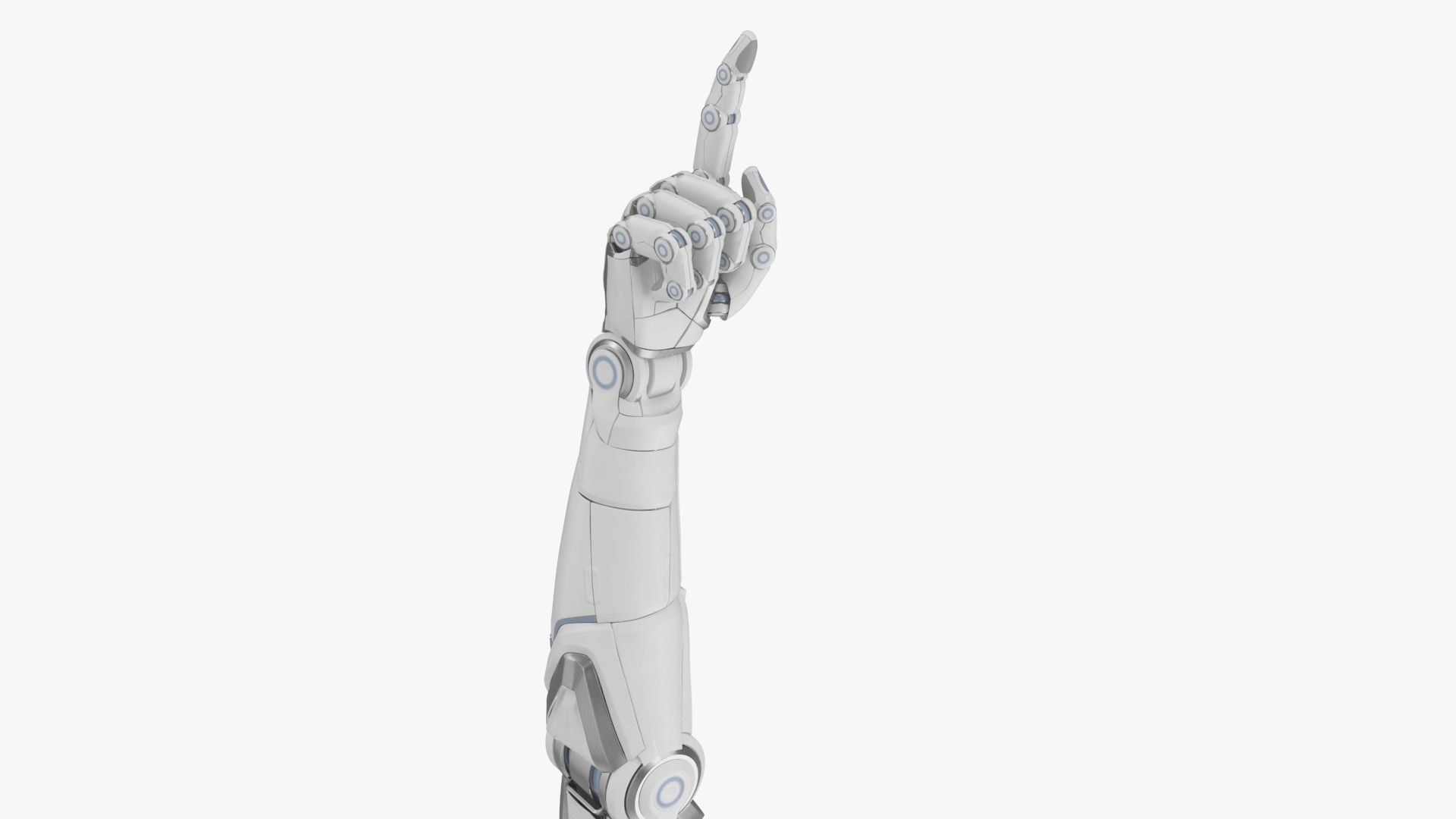 Cyborg hand points finger 3D model_3