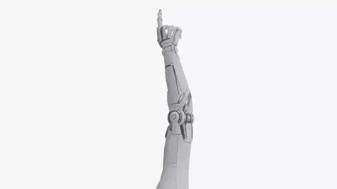 Cyborg hand points finger 3D model