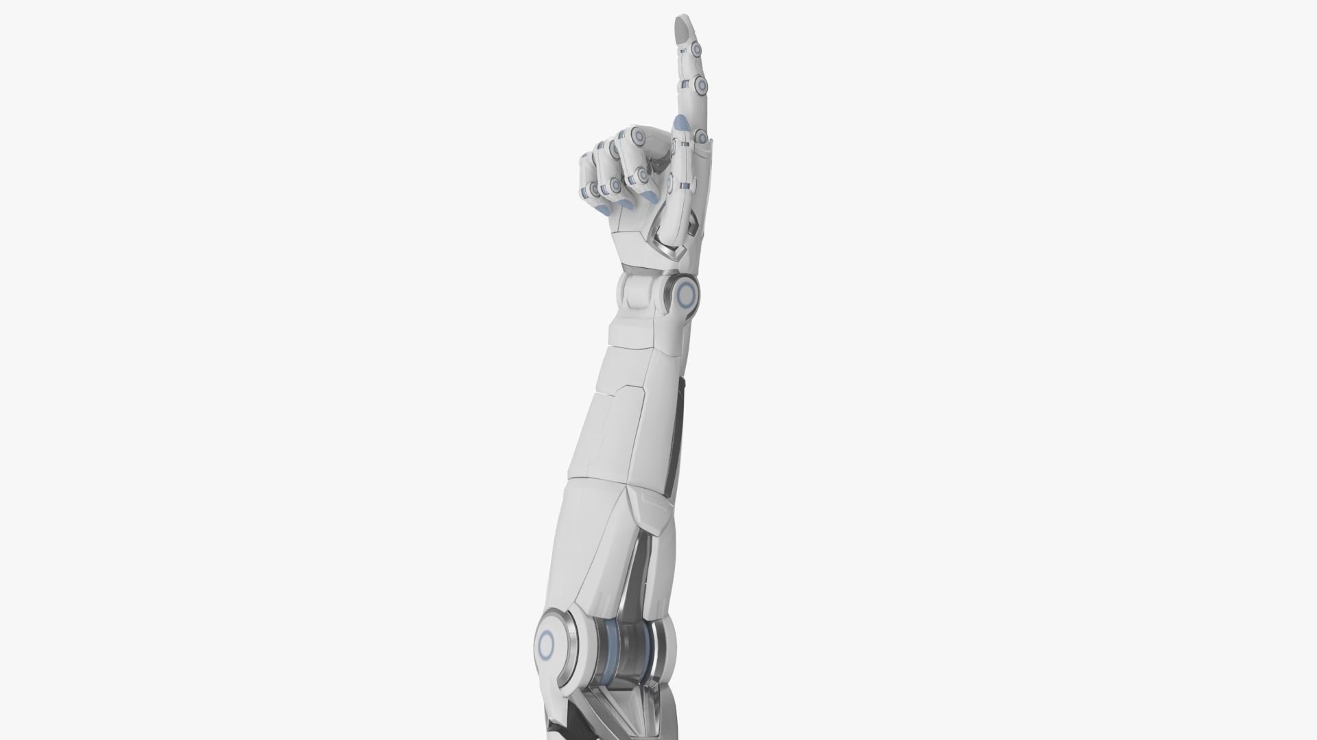 Cyborg hand points finger 3D model_1