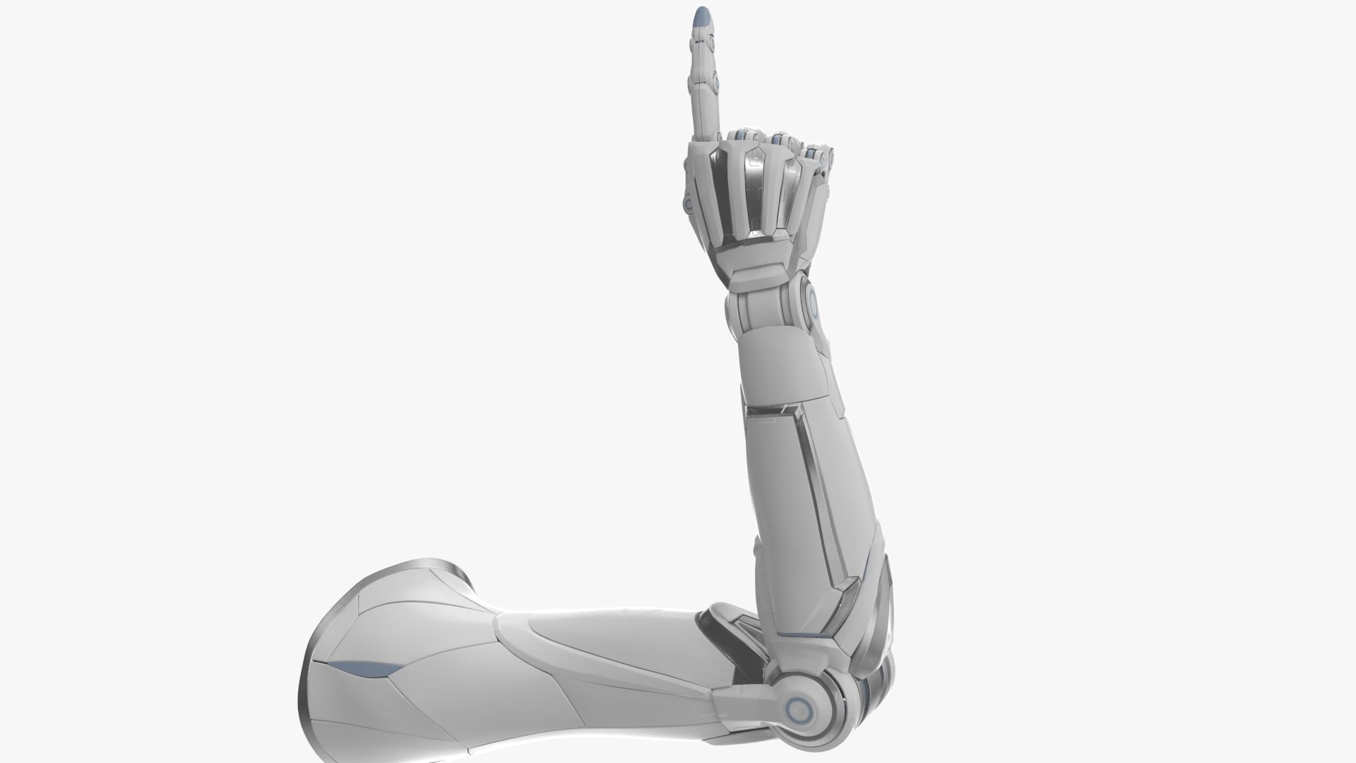 Cyborg hand points finger 3D model_4