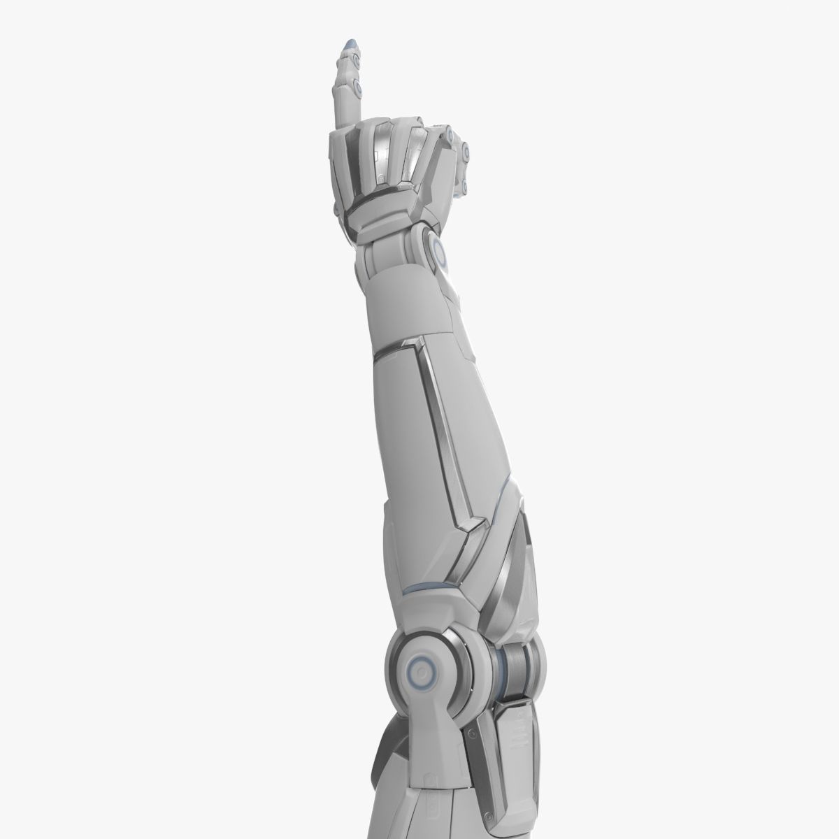 Cyborg hand points finger 3D model_2
