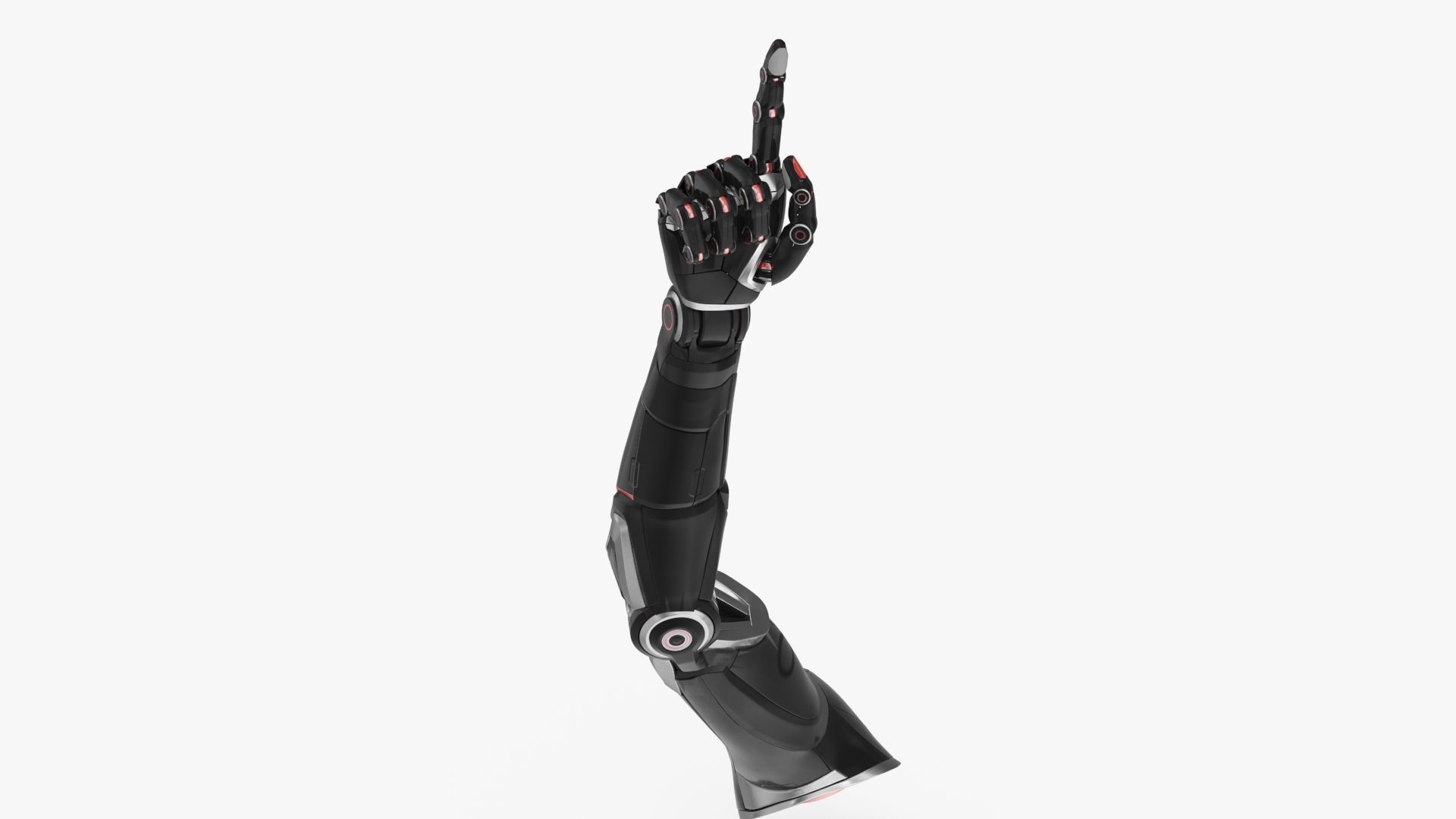 Cyborg hand points finger 3D model_10