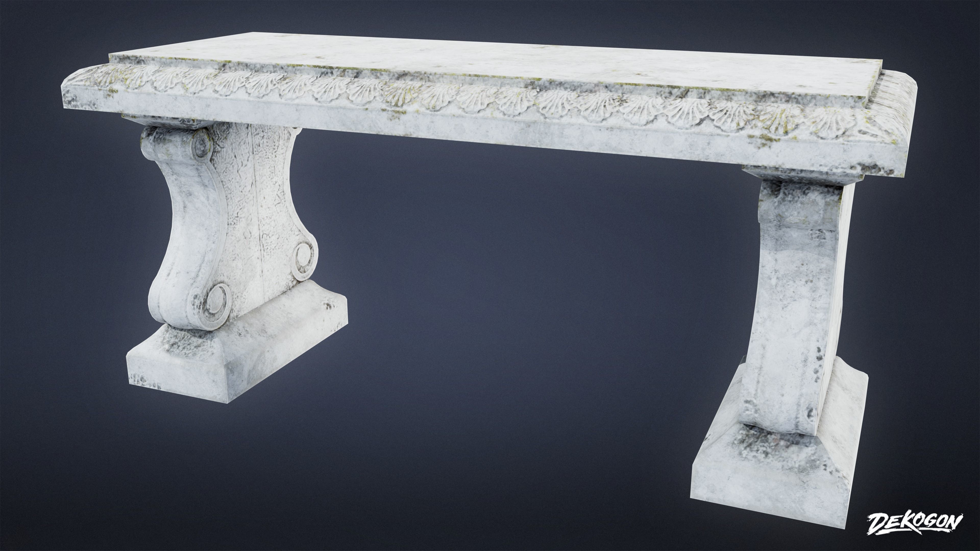 CEMETERY - Bench 01 - LOW POLY Low-poly 3D model_1