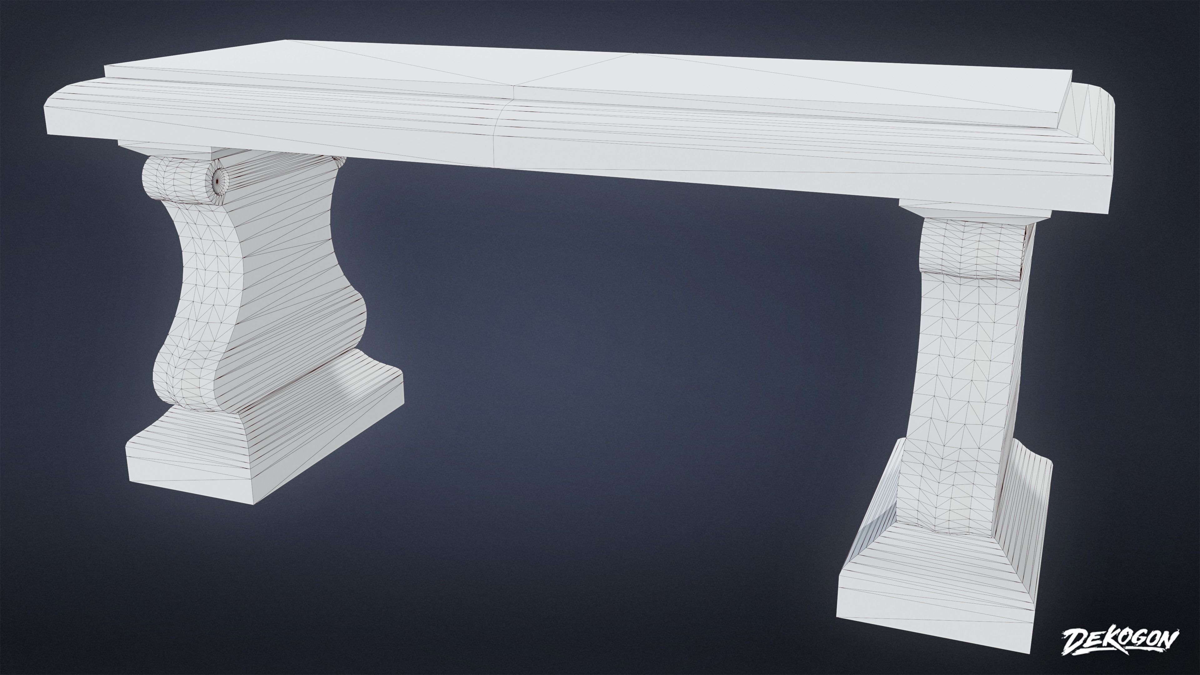 CEMETERY - Bench 01 - LOW POLY Low-poly 3D model_8