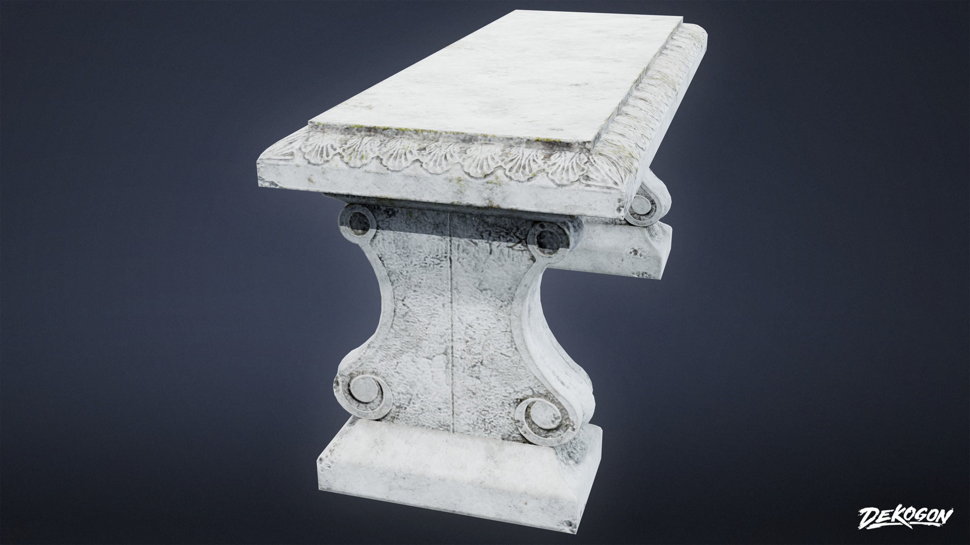 CEMETERY - Bench 01 - LOW POLY Low-poly 3D model_2