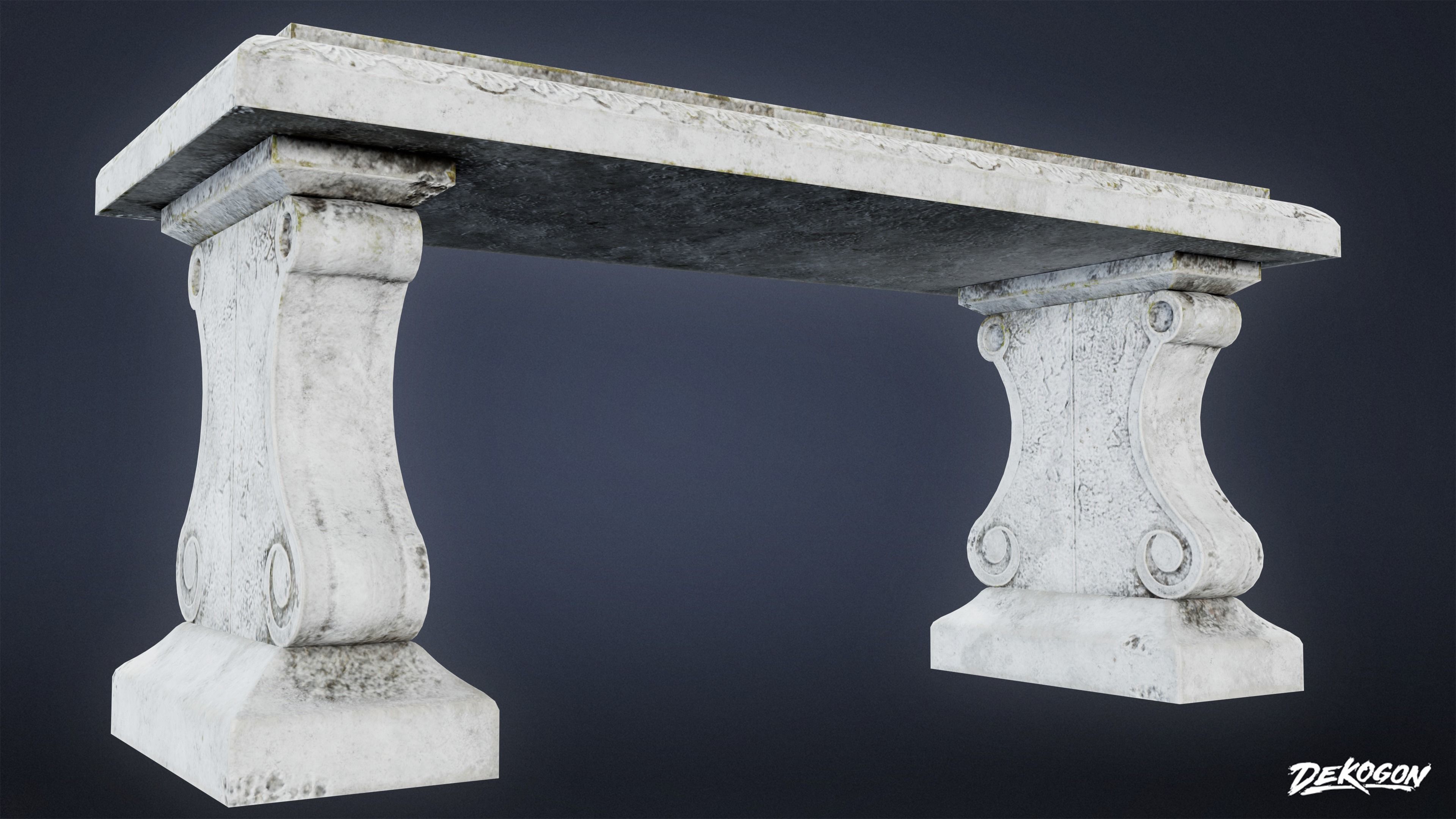 CEMETERY - Bench 01 - LOW POLY Low-poly 3D model_5