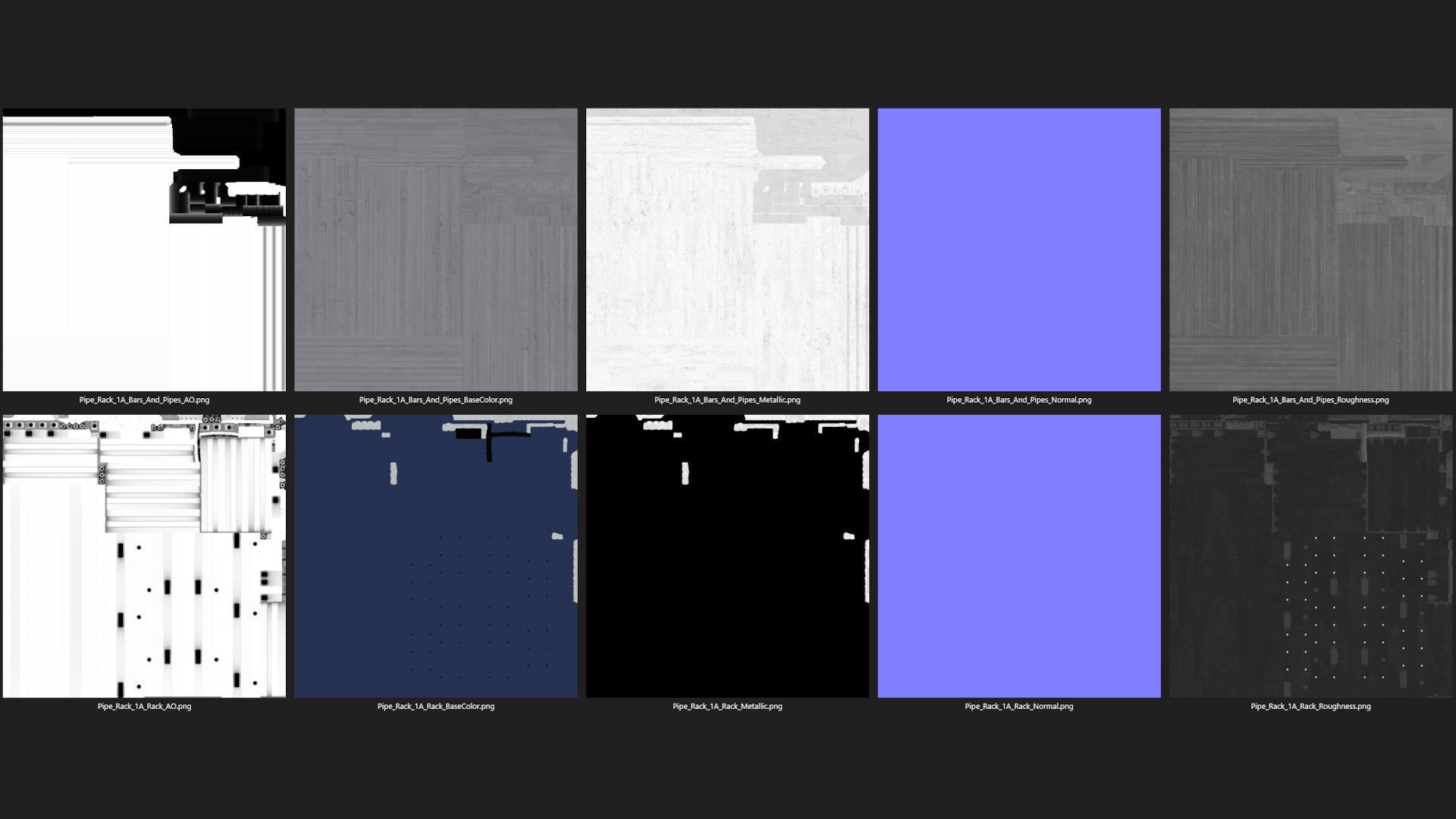 Pipe Rack 1A Low-poly 3D model_12