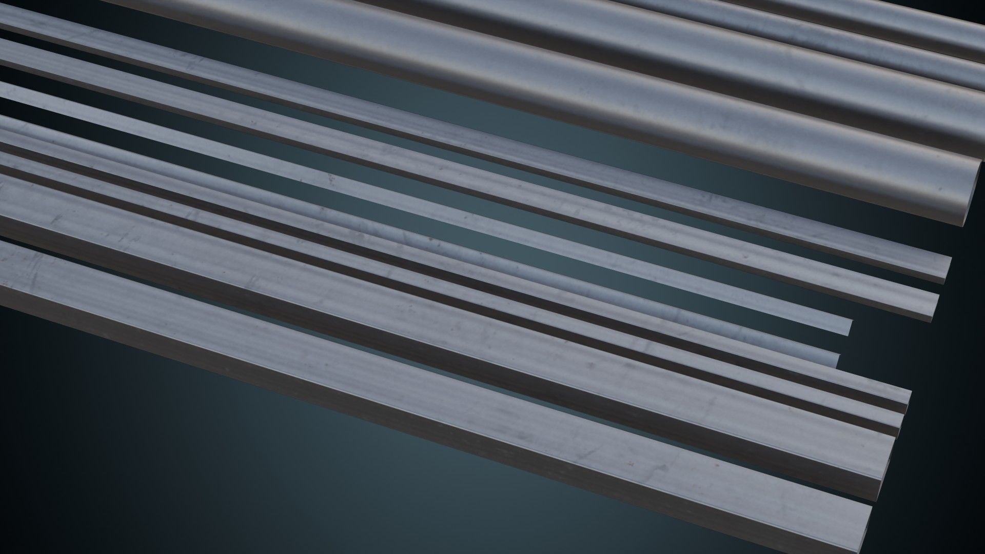 Pipe Rack 1A Low-poly 3D model_8