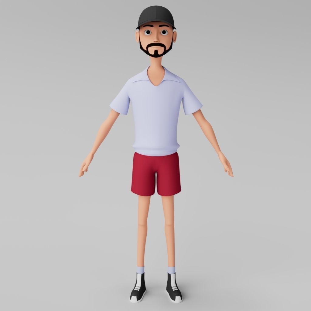 3D low poly Boy  Low-poly 3D model_2
