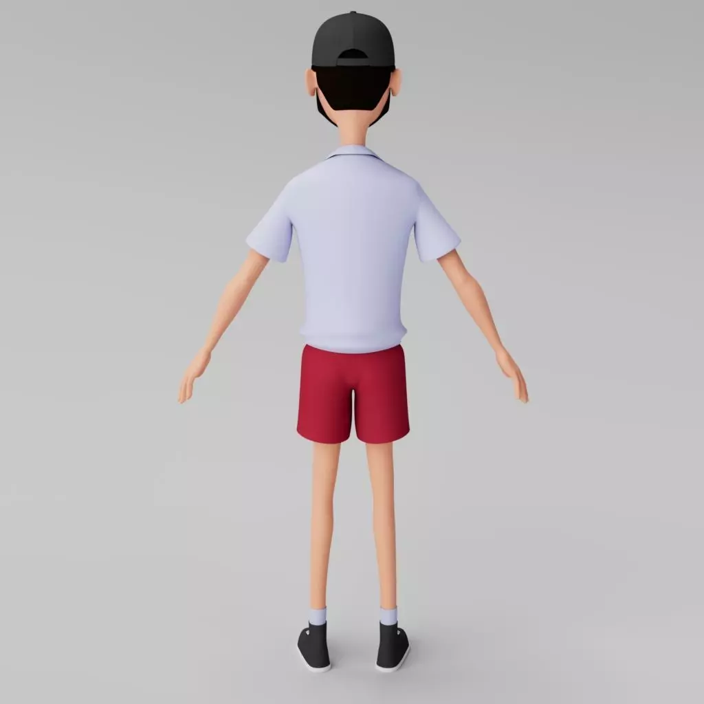 3D low poly Boy  Low-poly 3D model_0