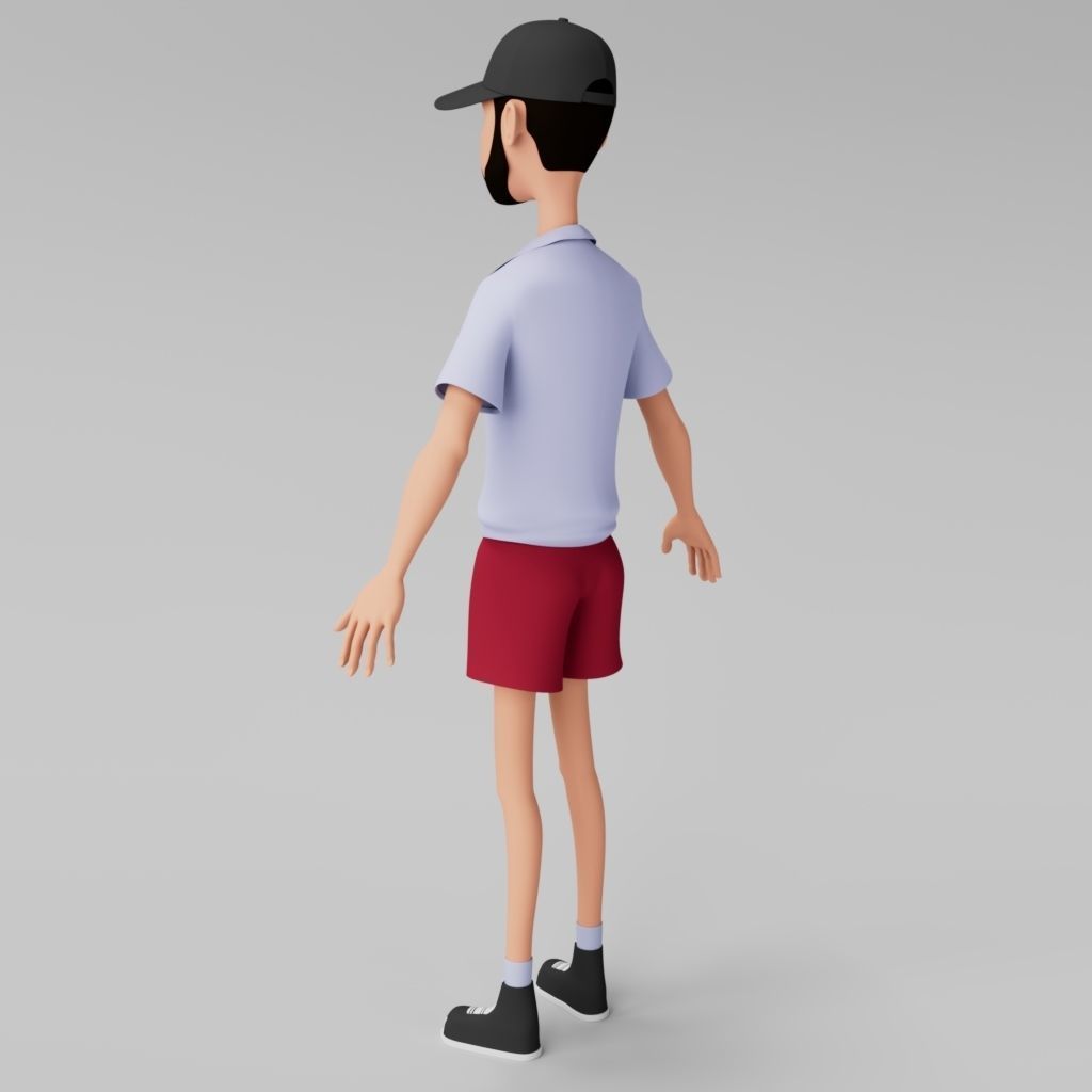 3D low poly Boy  Low-poly 3D model_1