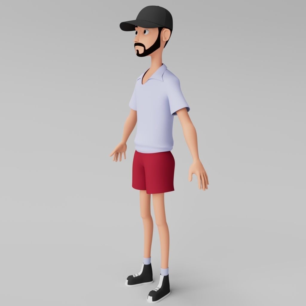 3D low poly Boy  Low-poly 3D model_3