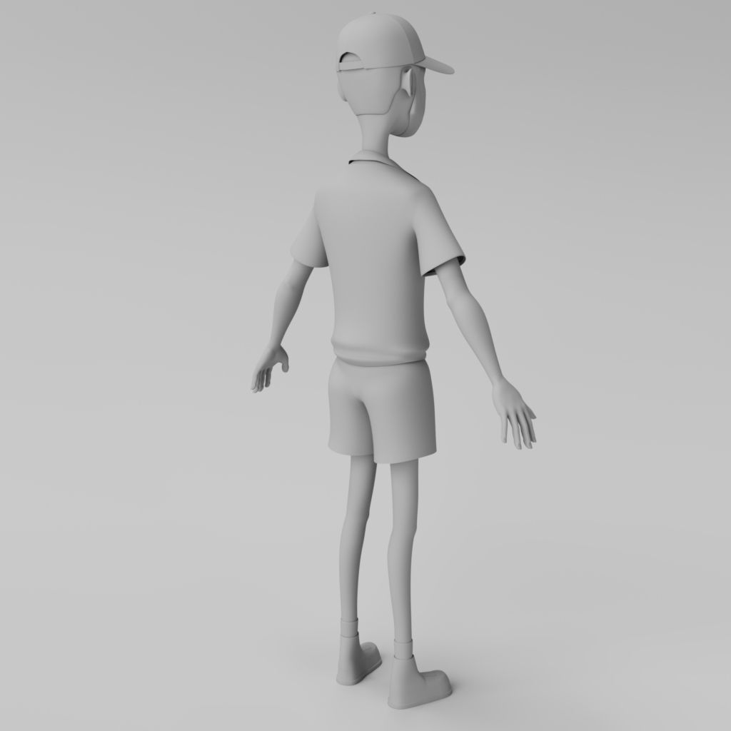 3D low poly Boy  Low-poly 3D model_7